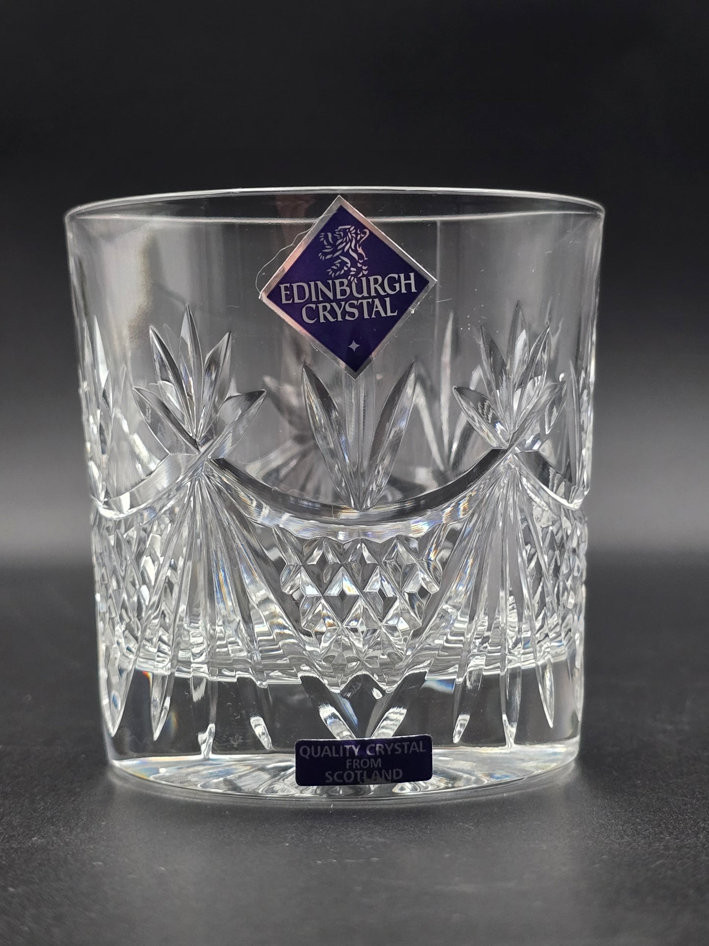 Set of 6 Edinburgh Crystal EDI41 Pattern Crystal Whisky Tumblers. 10oz. Boxed.