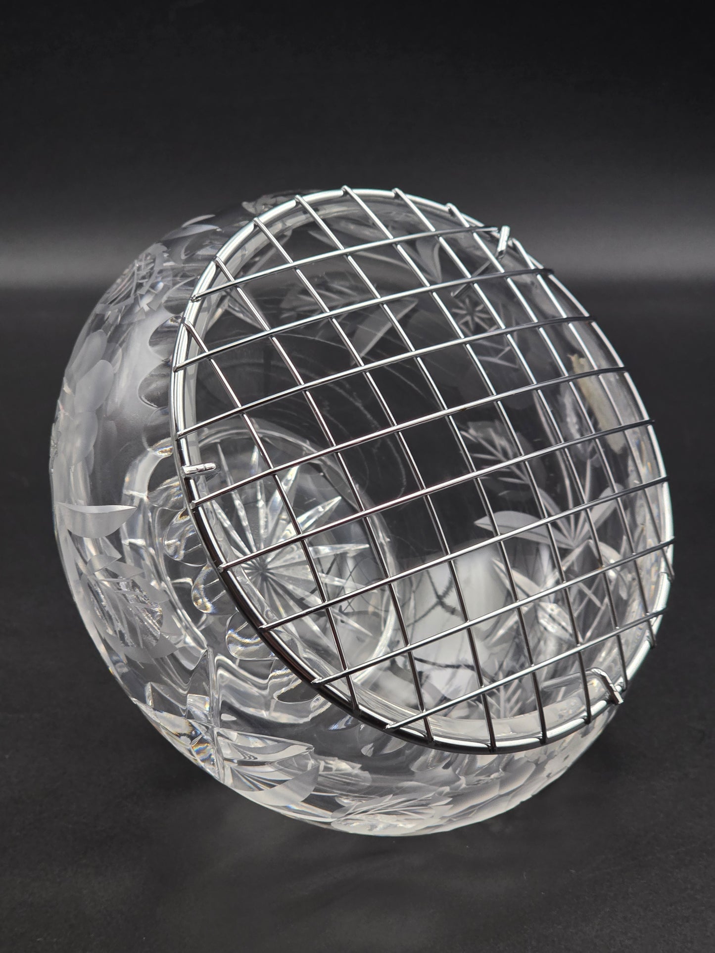 Bohemian Crystal Rose bowl. 5.5"