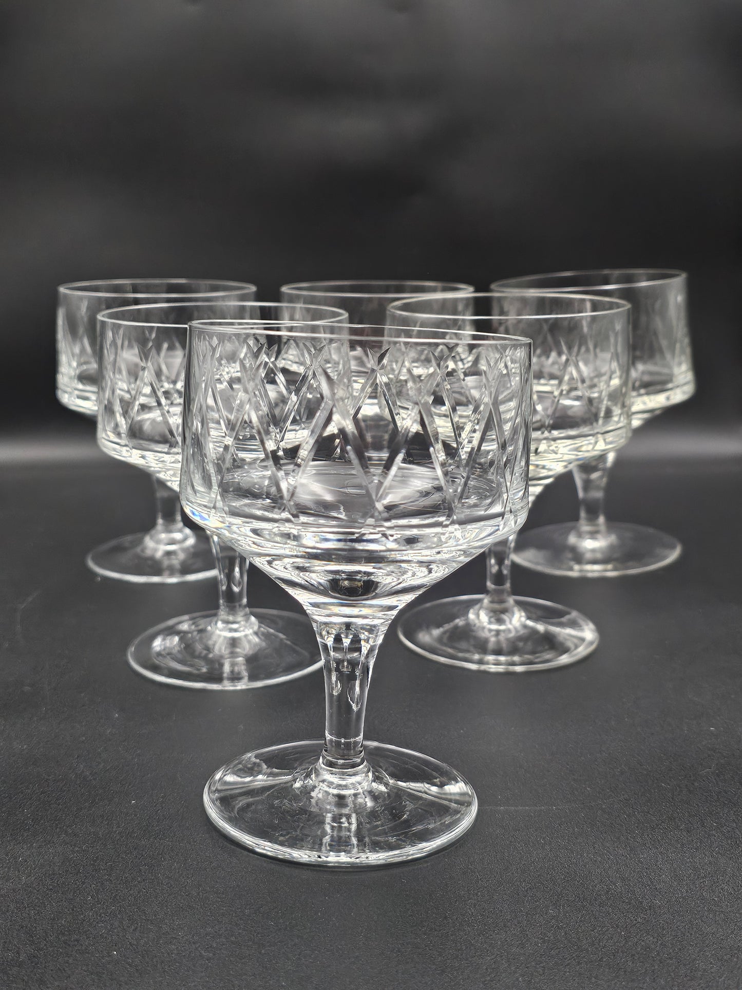 Set of 6 Crystal Starter or Dessert bowls.