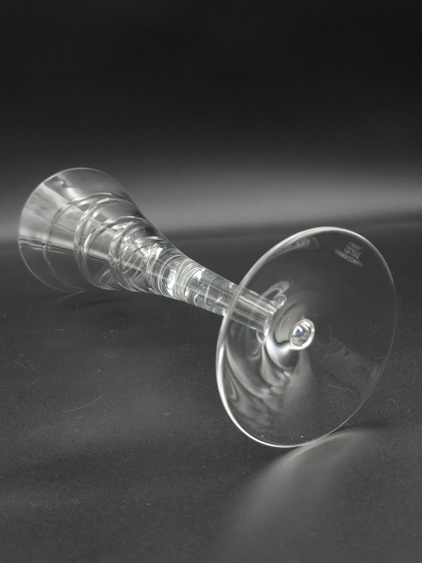 Full set of 6 Stuart Crystal Jasper Conran Large Champagne Trumpet flutes. 275ml. 26cm tall.