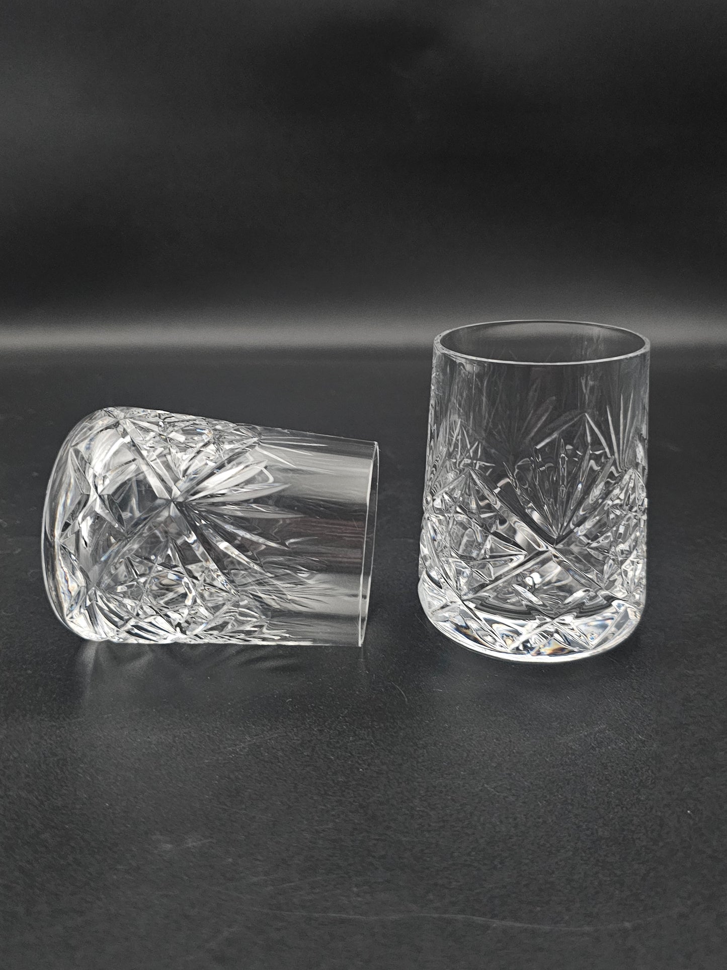 Lovely pair of Small Crystal Tumblers 175ml 9cm tall