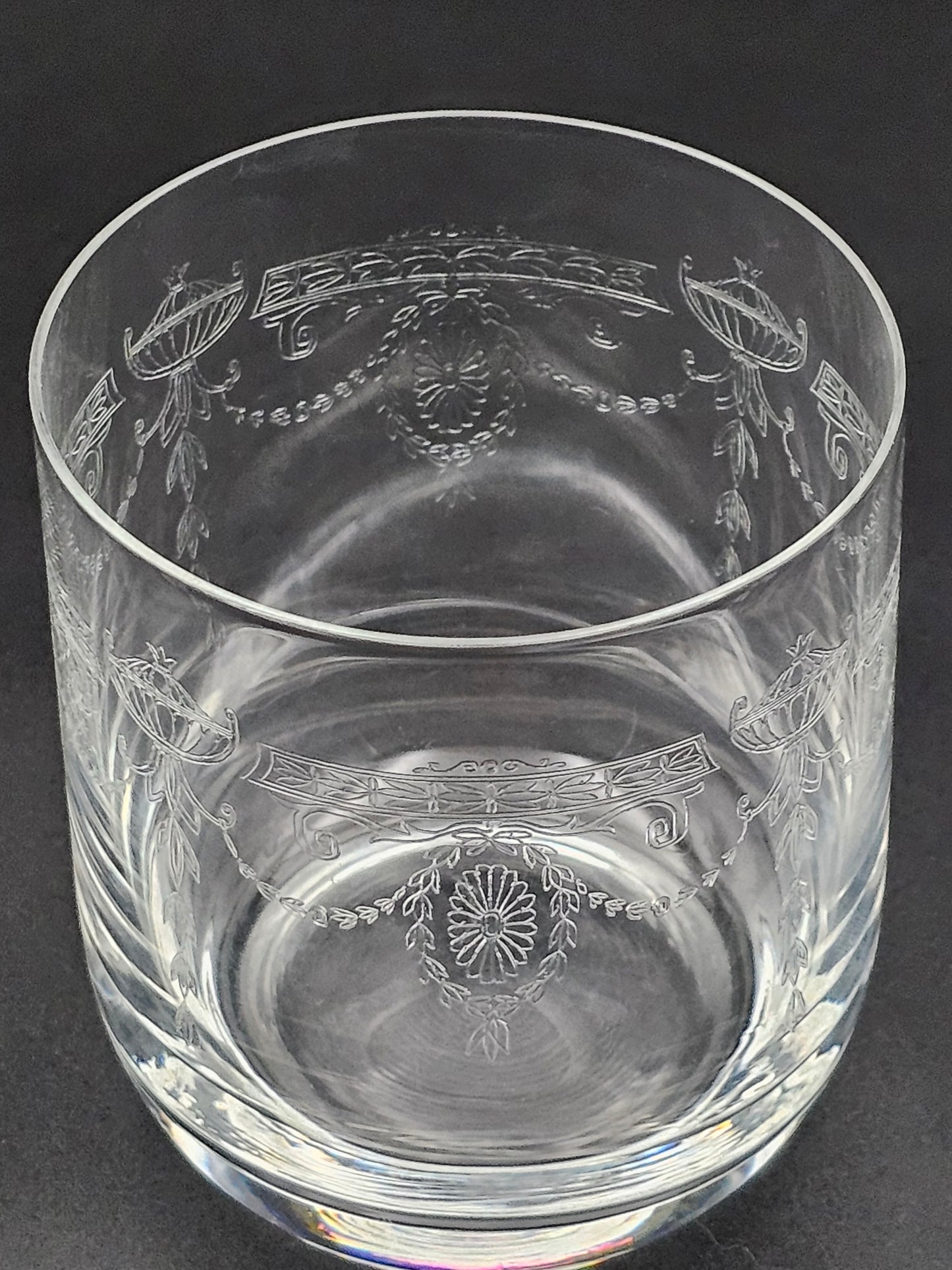 Set of 7 Etched Crystal Tumblers. Ideal for Whisky/Gin/Vodka, Water or Juice. 300ml / 11oz