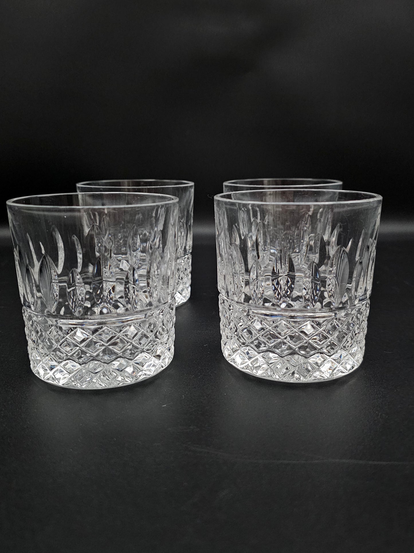 Set of 4 Crystal Tumblers, ideal for Whisky, Gin, Vodka, Water, Juice. 9oz