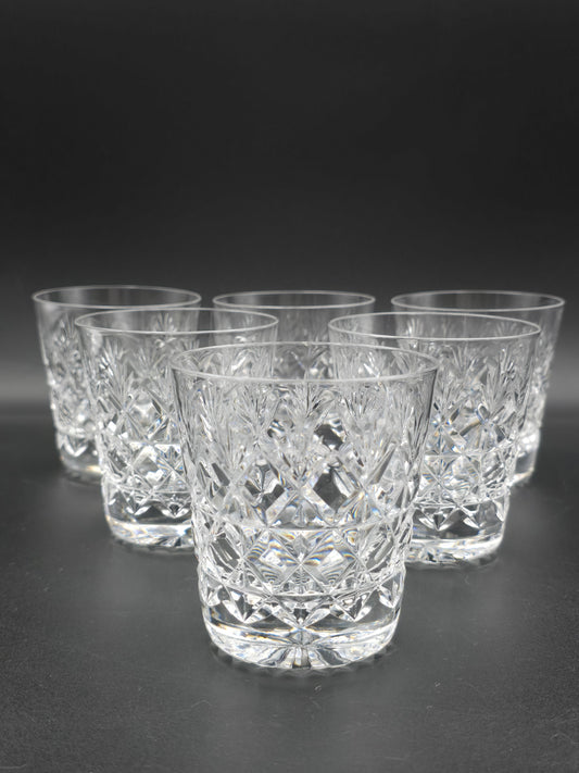 Set of 6 Stuart Crystal ‘Westbury’ Tumblers – 10oz – Star Cut Base – Signed Vintage Glasses – Heavy Bottom, Clear Ring – Immaculate Condition