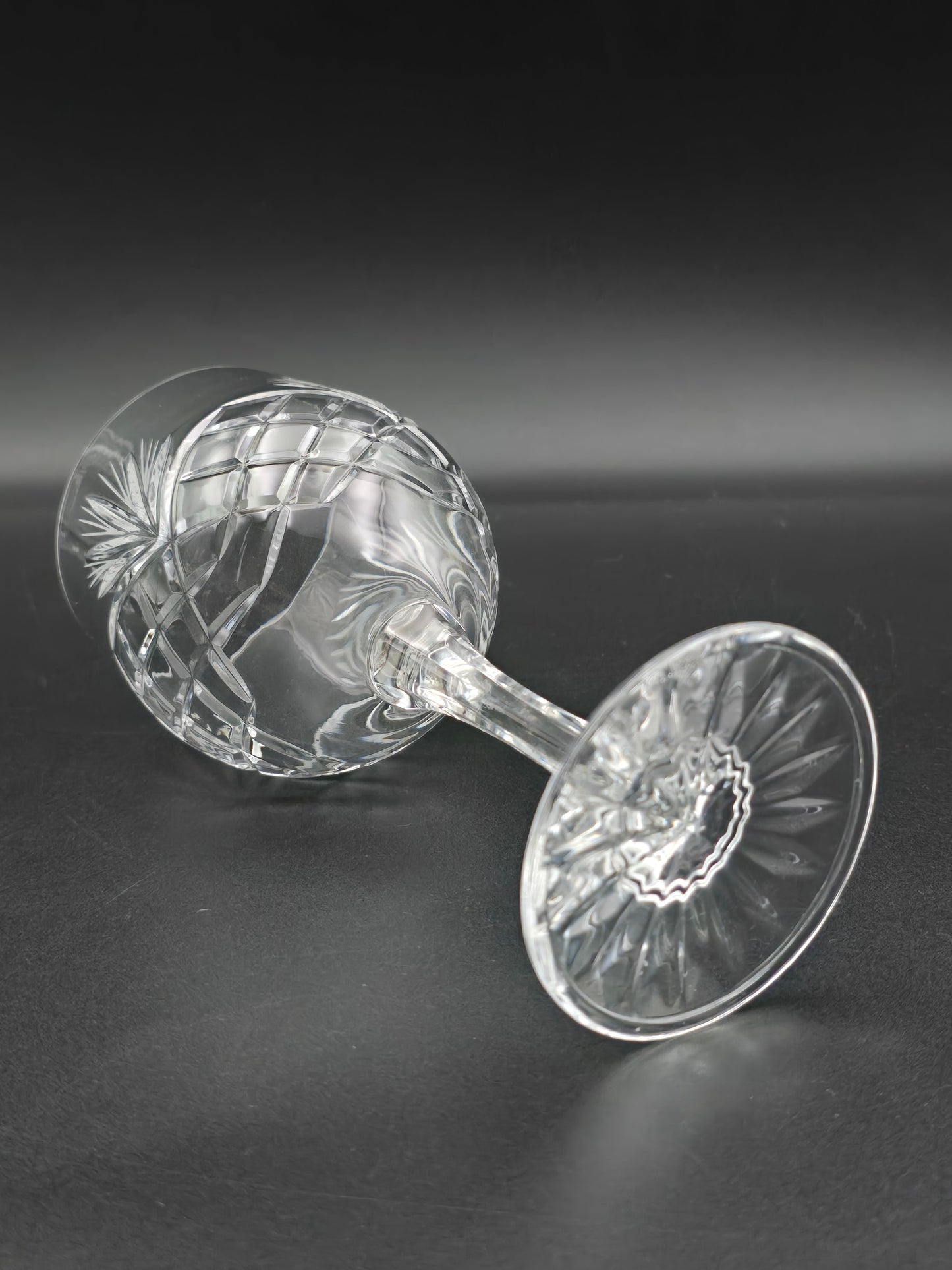 Set of 6 Large Vintage Crystal wine glasses. 300ml