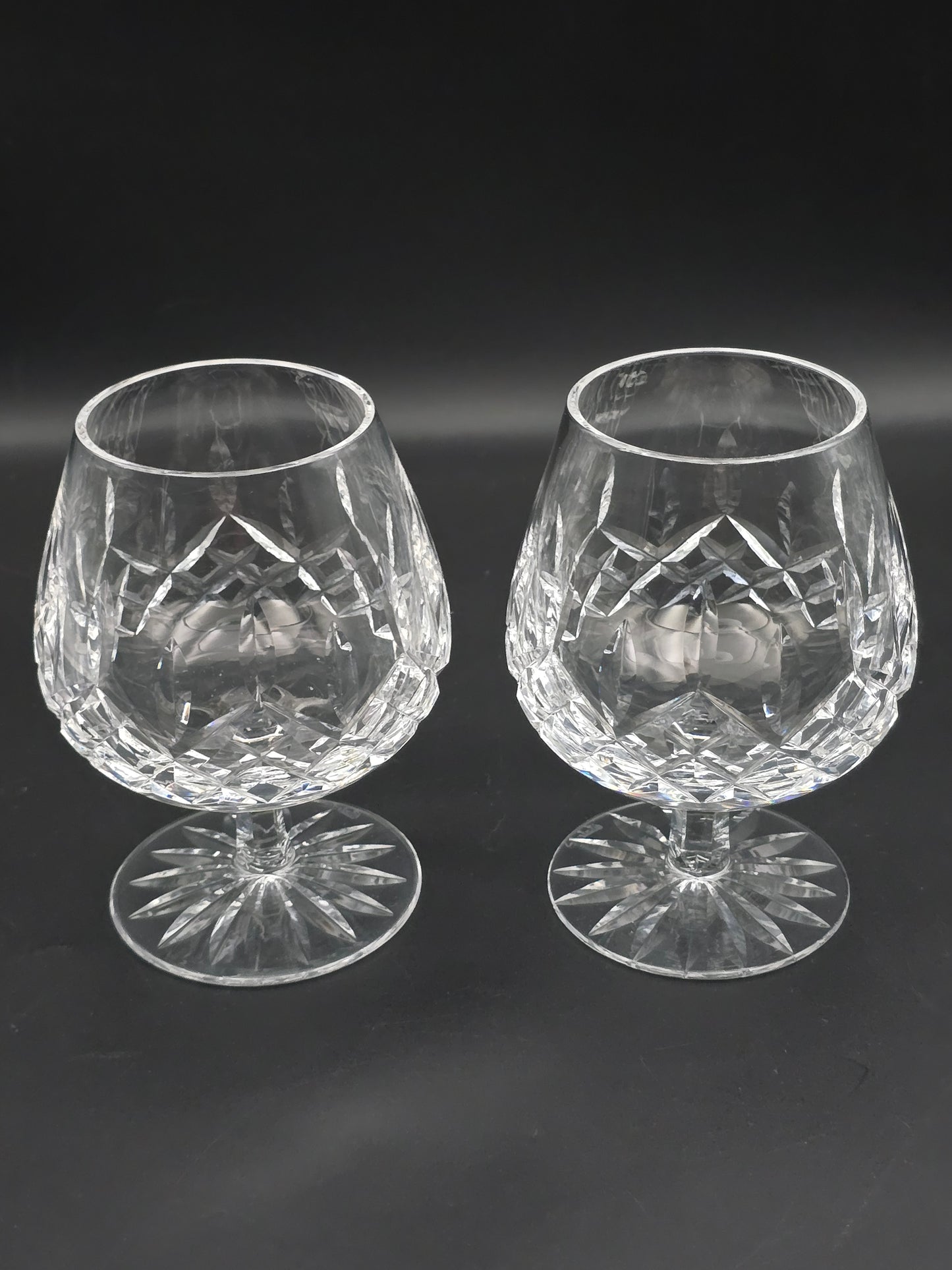 Waterford Lismore Irish Crystal pair of large Brandy or Cognac glasses 14oz