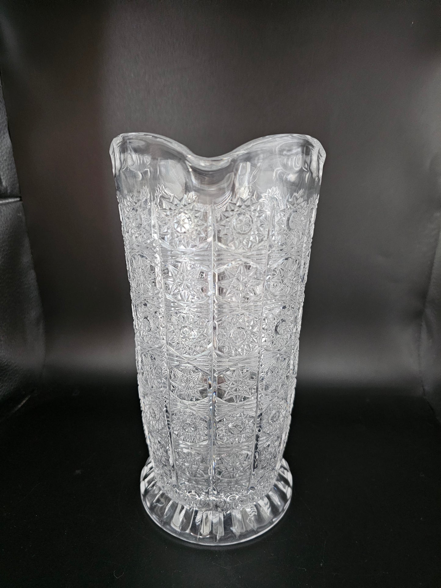 Beautiful Large Vintage Crystal Jug Pitcher. 23cm tall. 2 x Available