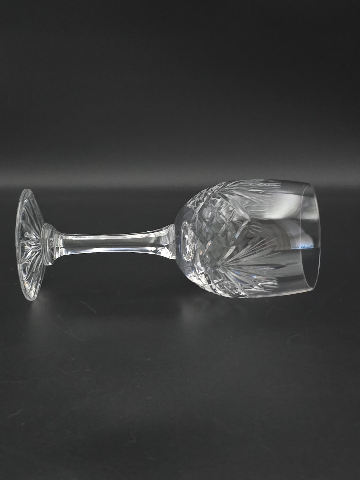 Set of 6 Vintage Crystal Wine Glasses 225ml