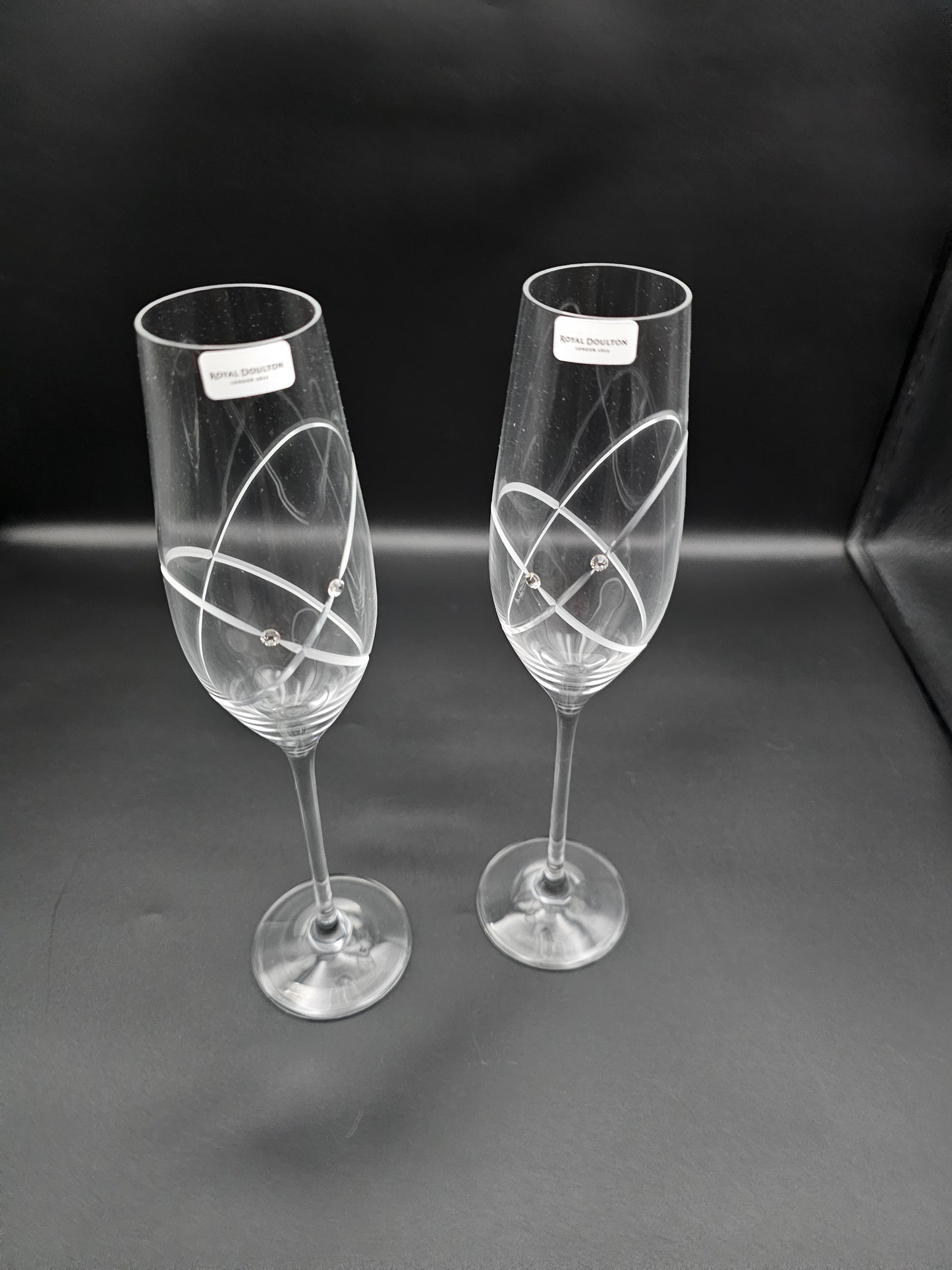 Royal Doulton With This Ring pair of Toasting Flutes With Swarovski Elements