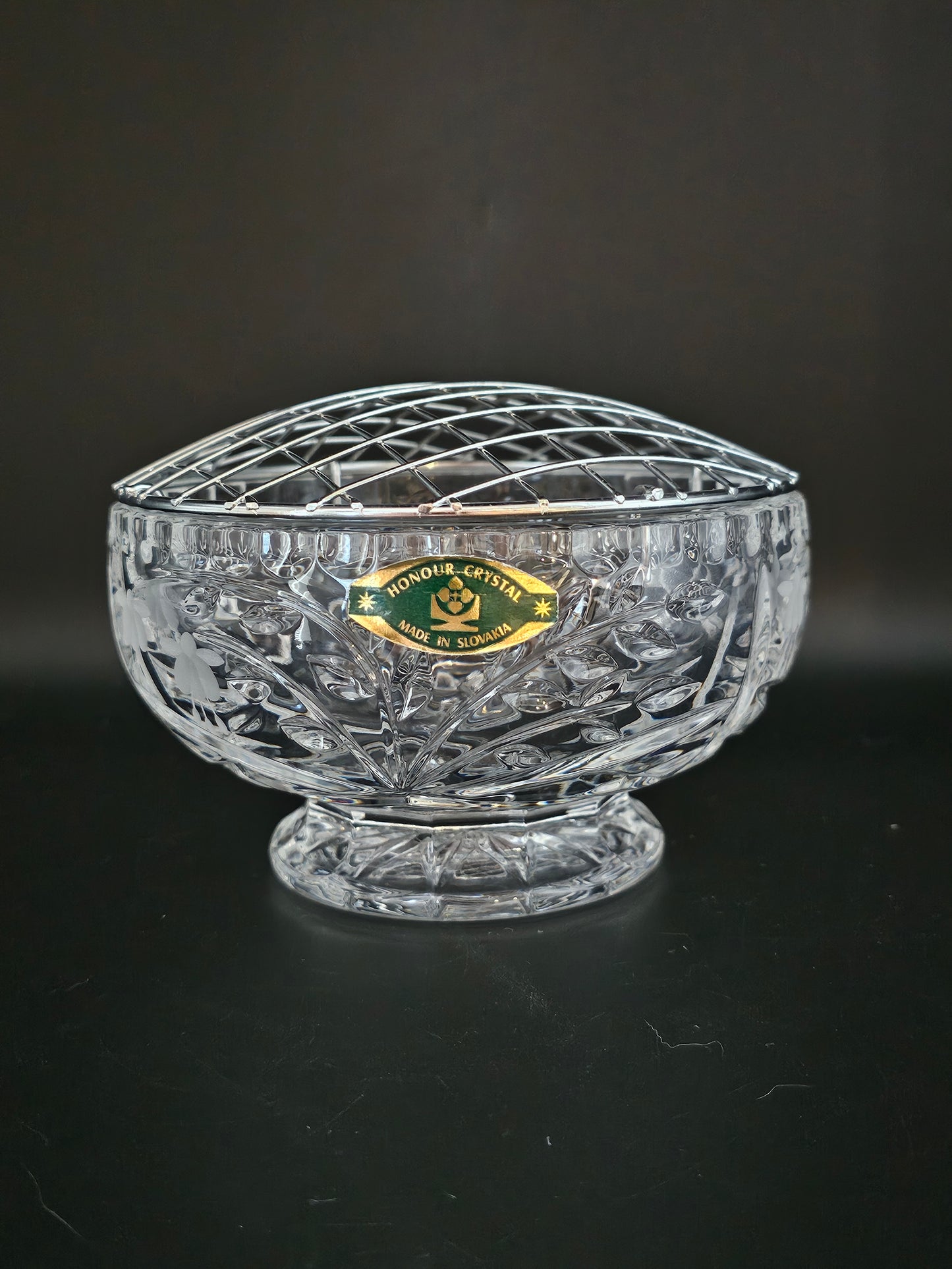 Crystal Rose Bowl by Honour Crystal 6"