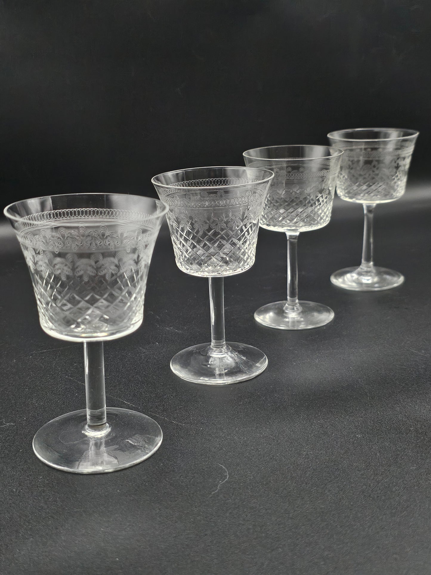 Lady Hamilton Pall Mall Crystal liqueur glasses x4 75ml