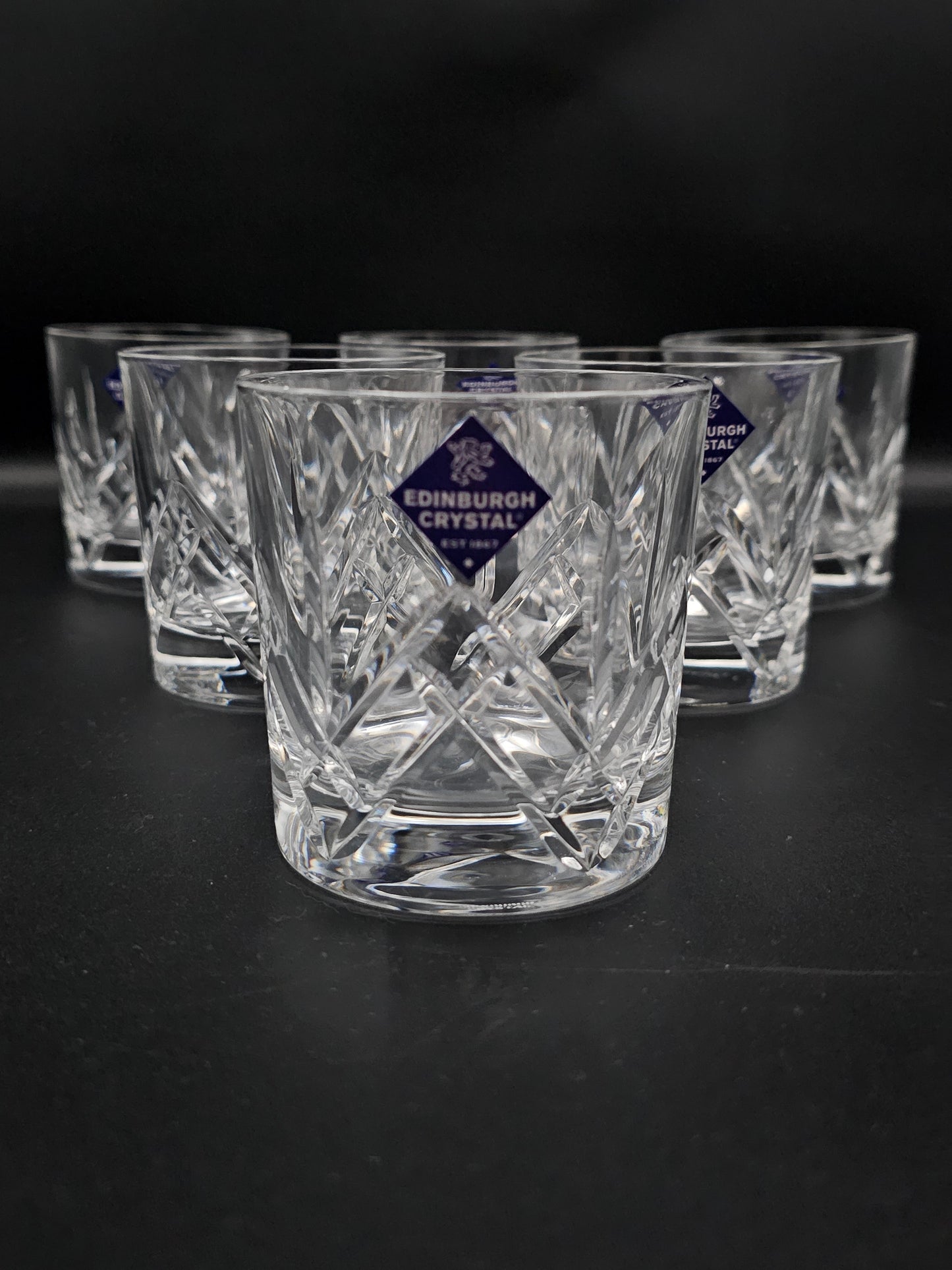 Set of 6 Edinburgh Crystal Old Fashioned/ Whisky Tumblers 9oz