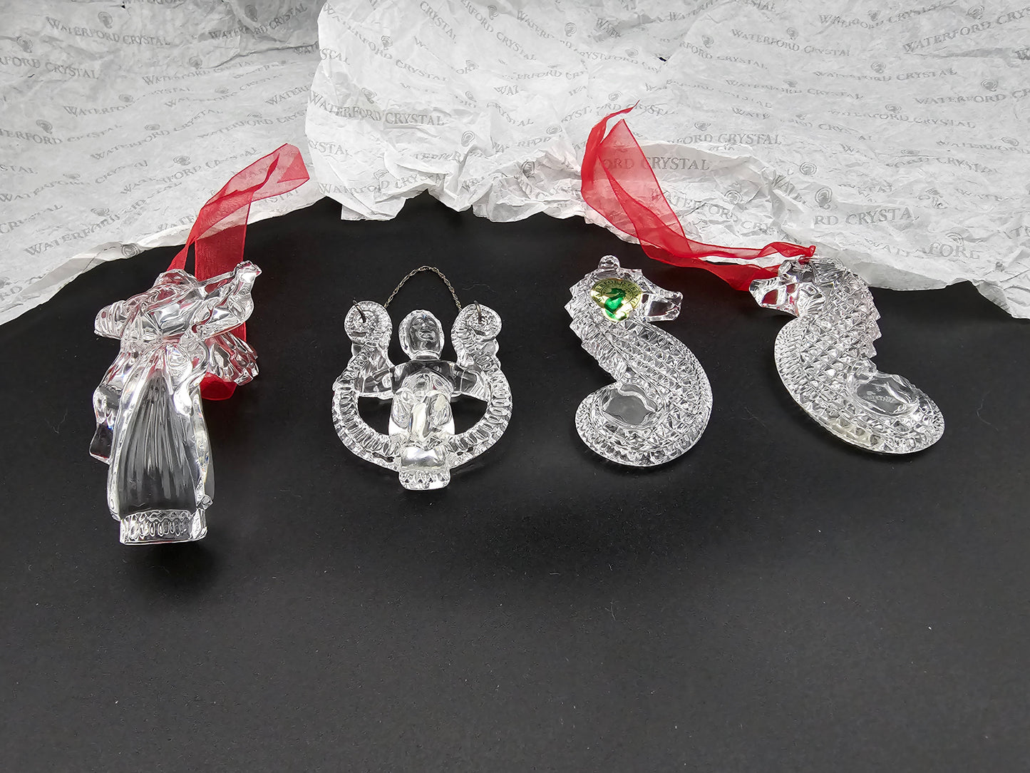 Waterford Irish Crystal Christmas Tree Decorations x 4