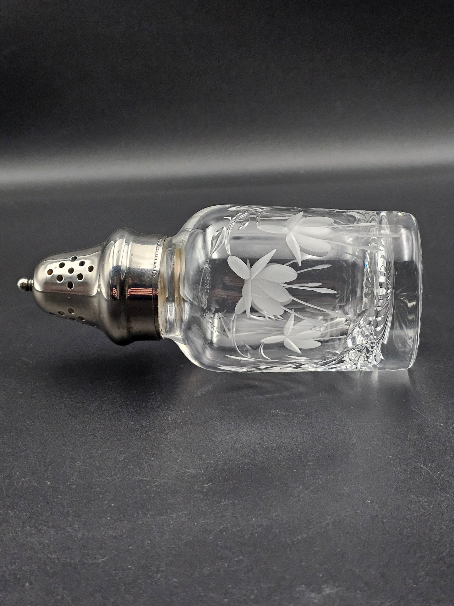 Stuart Crystal Cascade Pattern Silver Plated sugar shaker