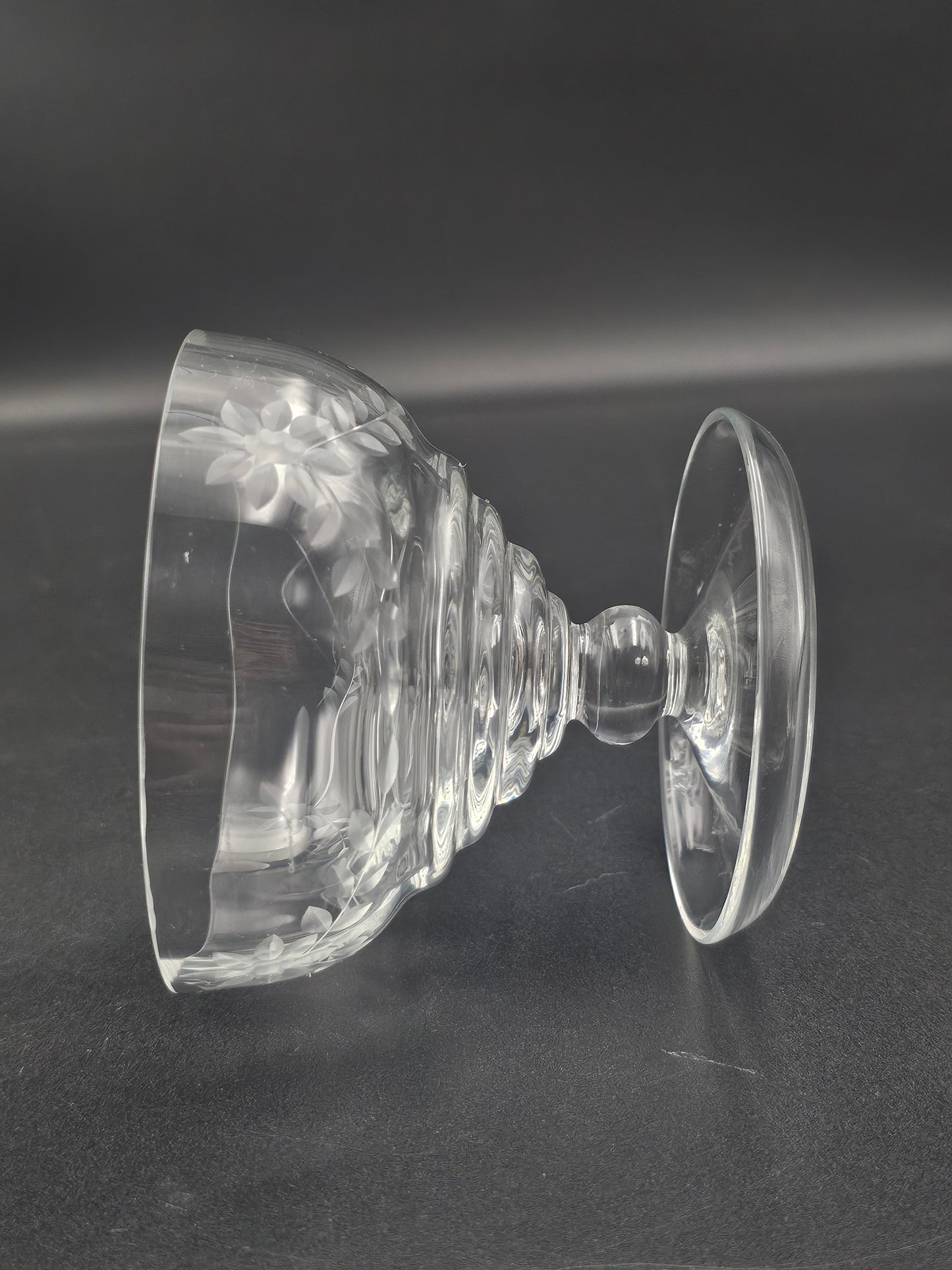 Set of 4 Vintage Crystal dessert or starter saucer dishes