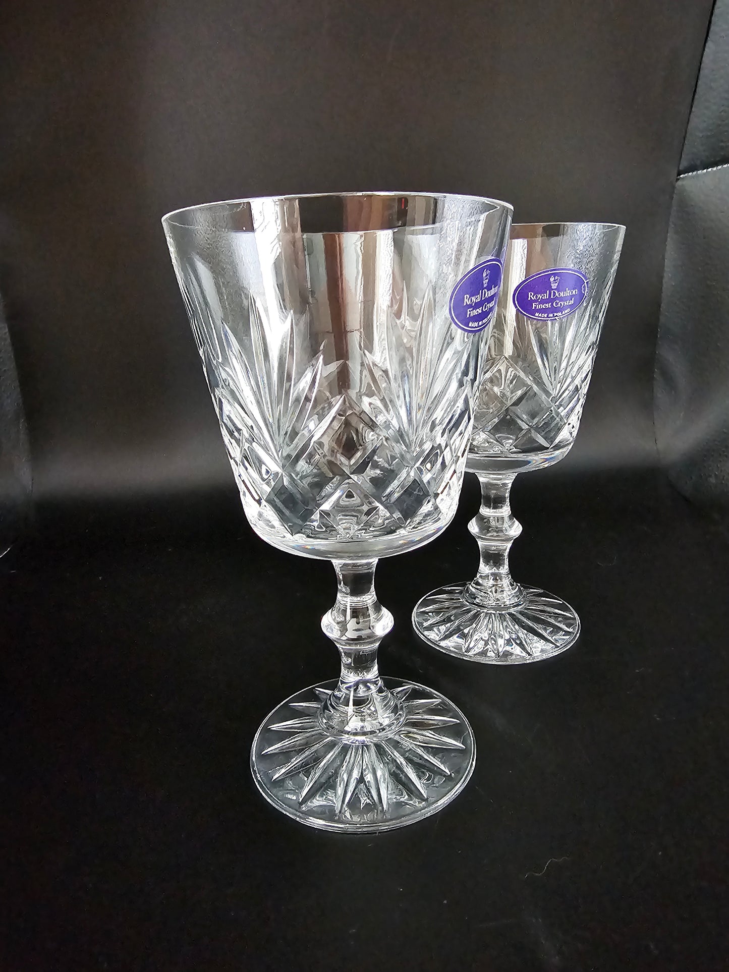 Pair of Royal Doulton Crystal Wine glasses 250ml