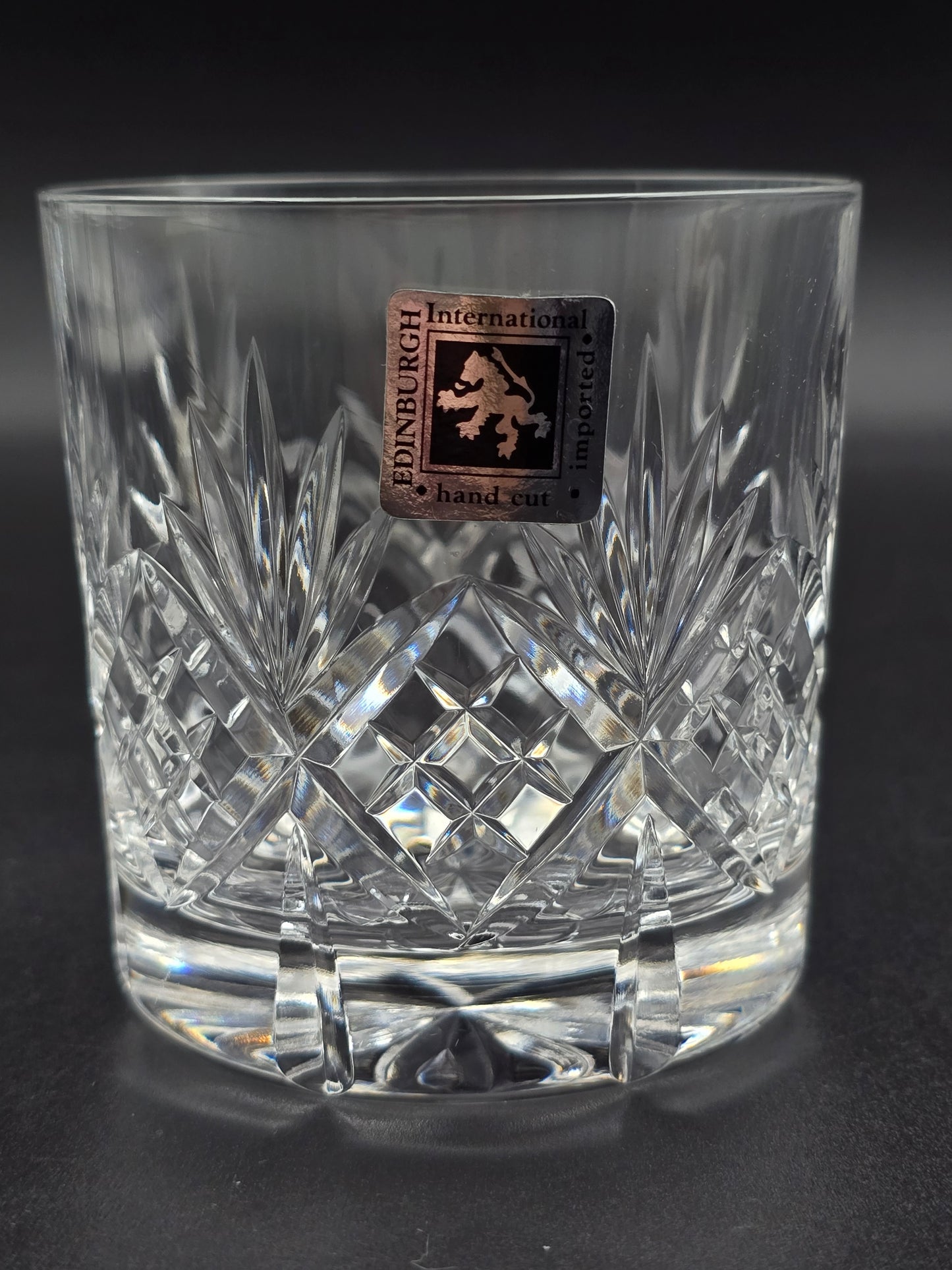 Set of 6 Edinburgh Crystal Embassy 10oz Tumblers – Star Cut Base – Original Box & Stickers – Vintage Glassware