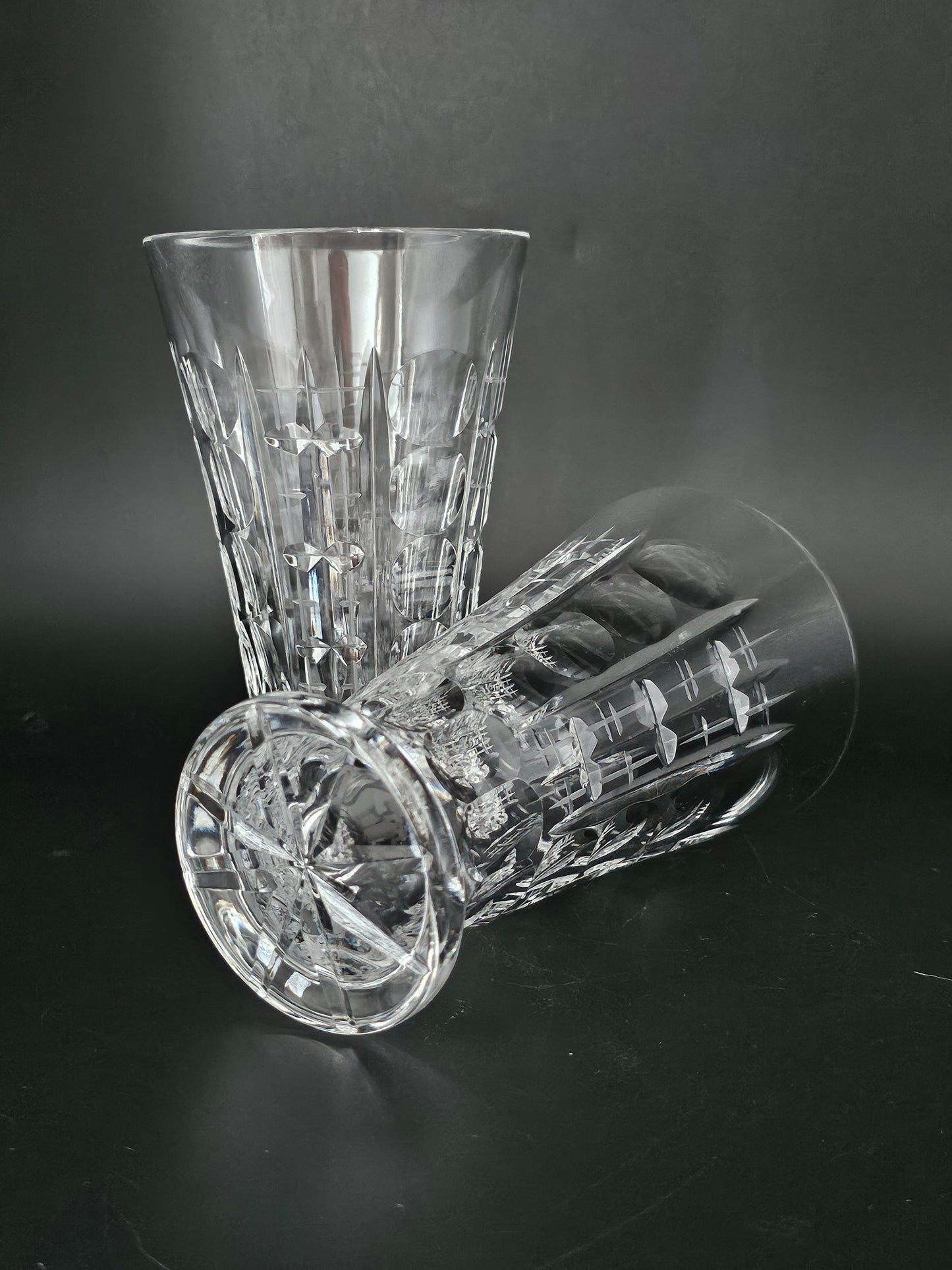 Pair of Crystal Tumblers. 12oz