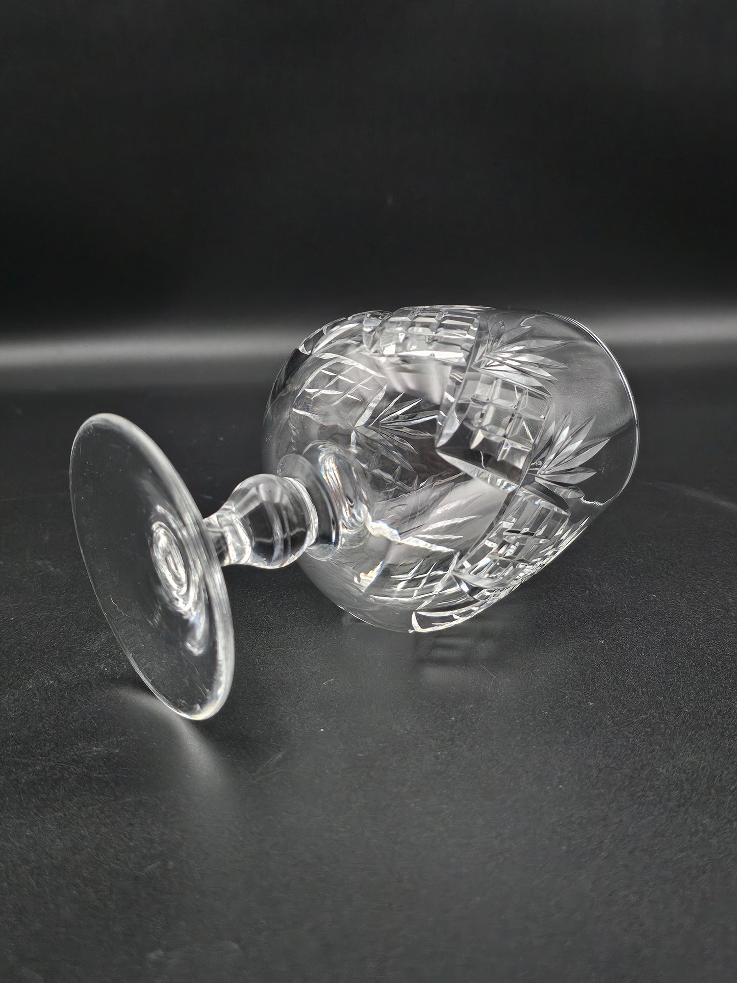 Set of 4 Knopped stem Crystal Brandy Cognac glasses 9oz