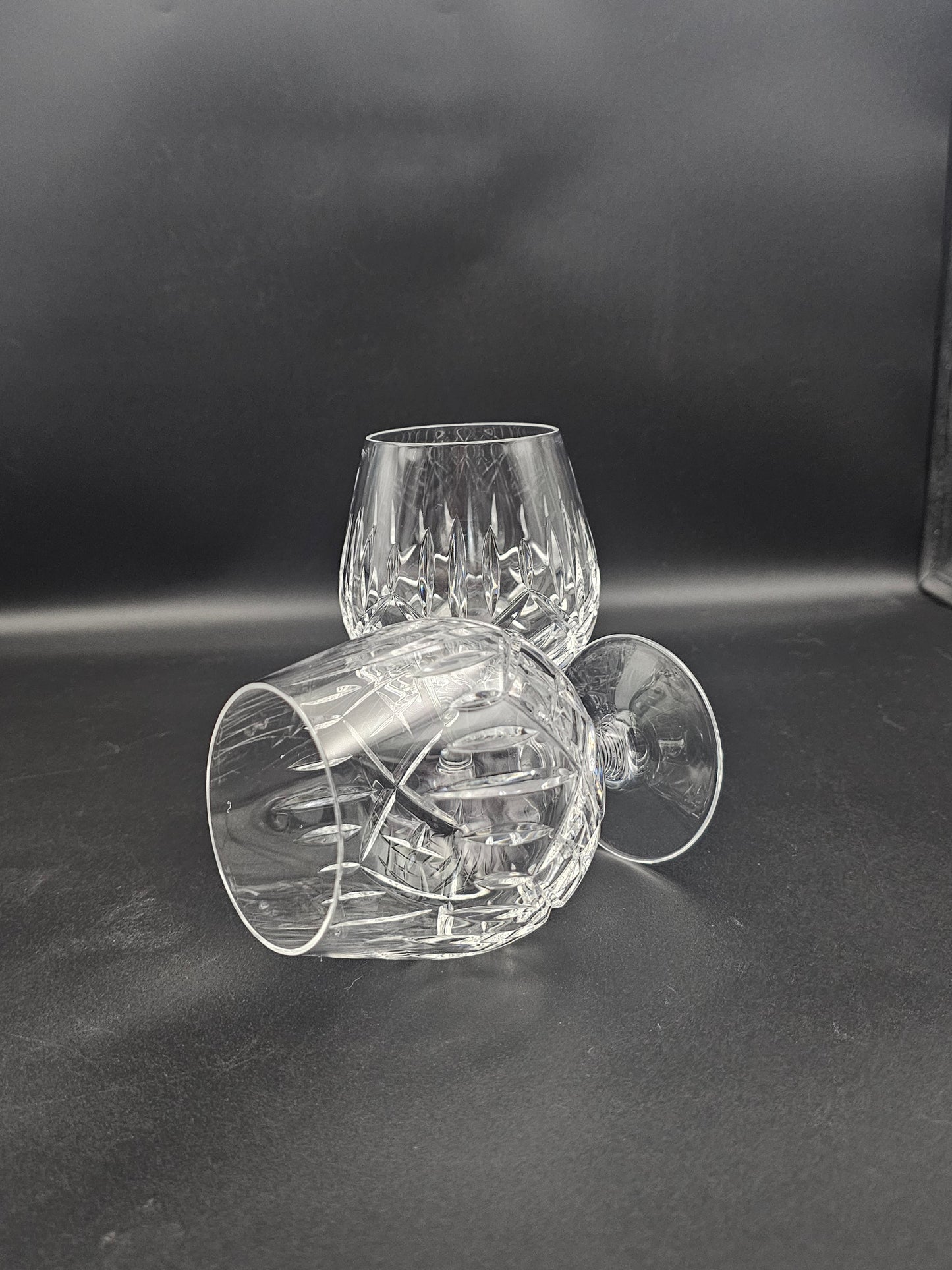 Pair of Crystal Cognac Brandy Glasses 11oz