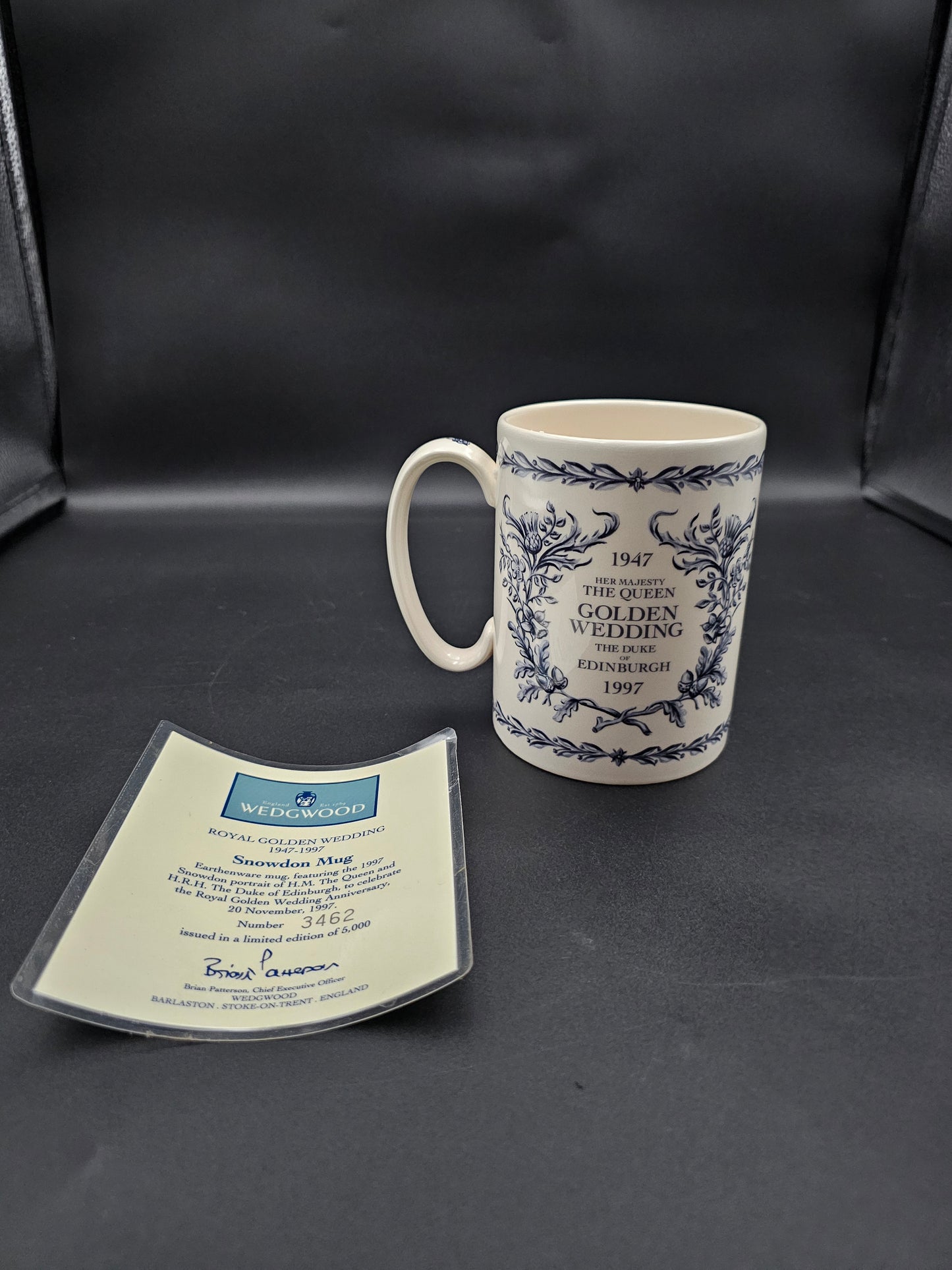 Vintage Wedgwood Mug , the Royal Golden Wedding Anniversary 1947 - 1997 Snowdon.