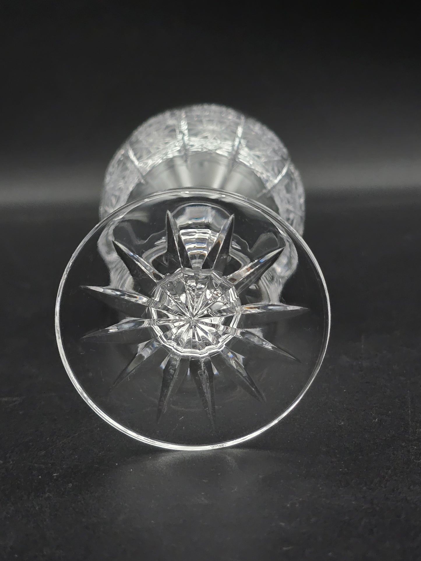 Set of 6 Bohemian vintage Crystal large wine glasses. 250ml