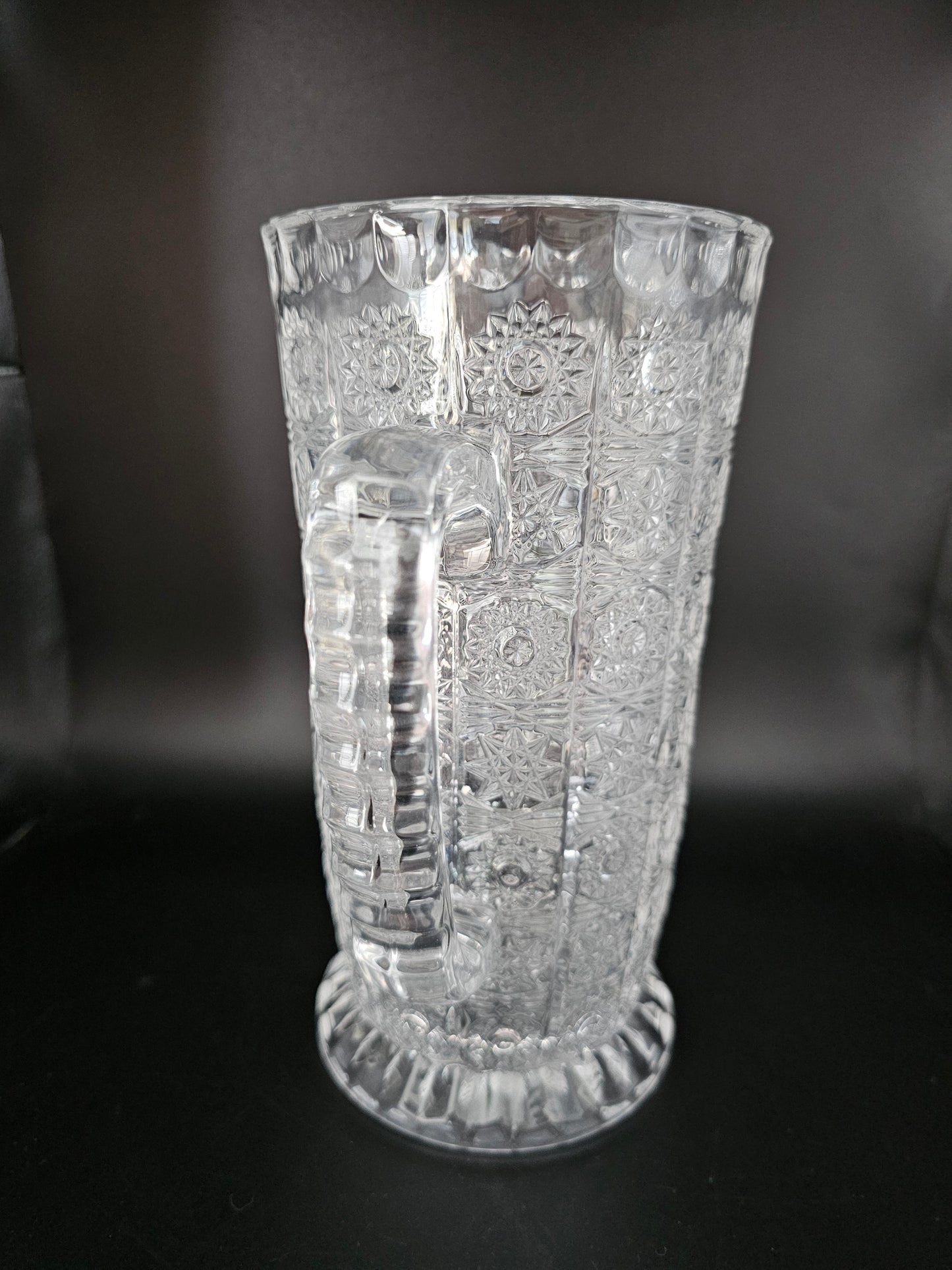 Beautiful Large Vintage Crystal Jug Pitcher. 23cm tall. 2 x Available