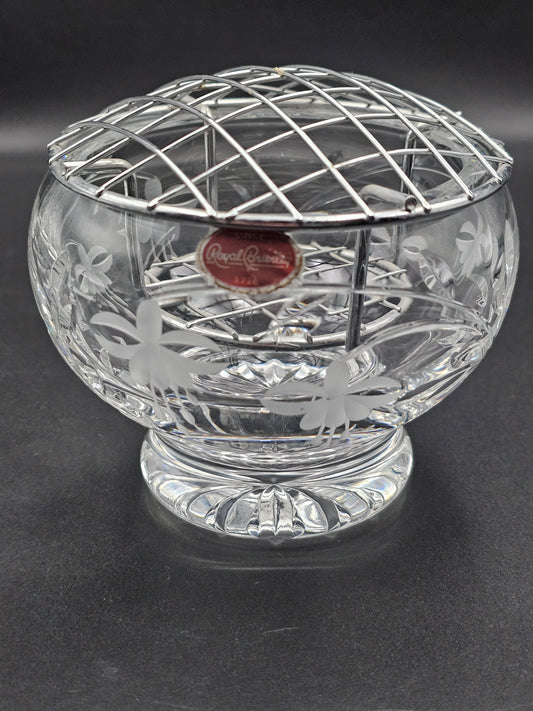 Royal Brierley Fuchsia Crystal Rose Bowl Posy Bowl small 12cm wide