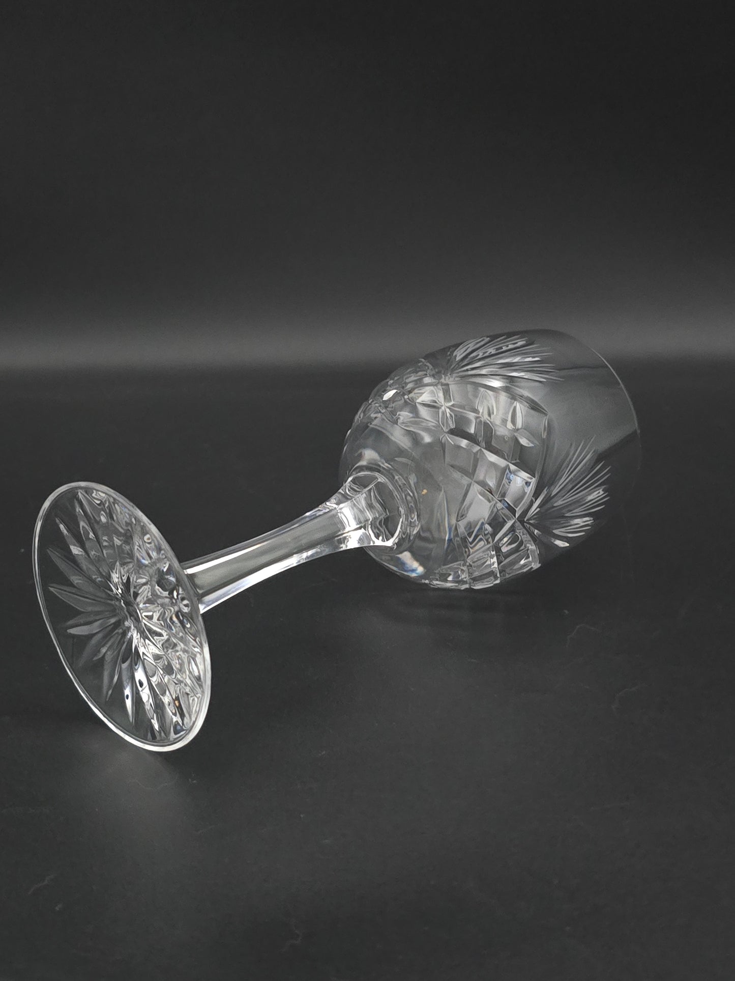 Set of 6 Vintage Crystal Wine Glasses 225ml