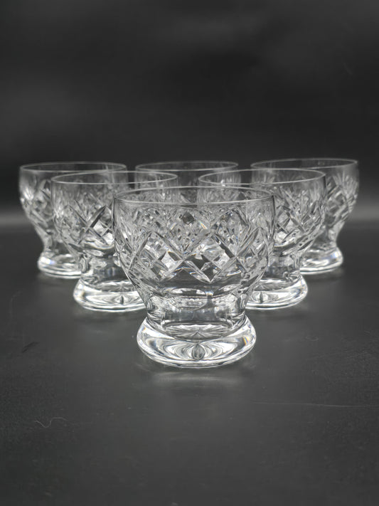 Set of 6 Beautiful Vintage Webb Corbett Georgian Pattern Crystal Tumblers 265ml