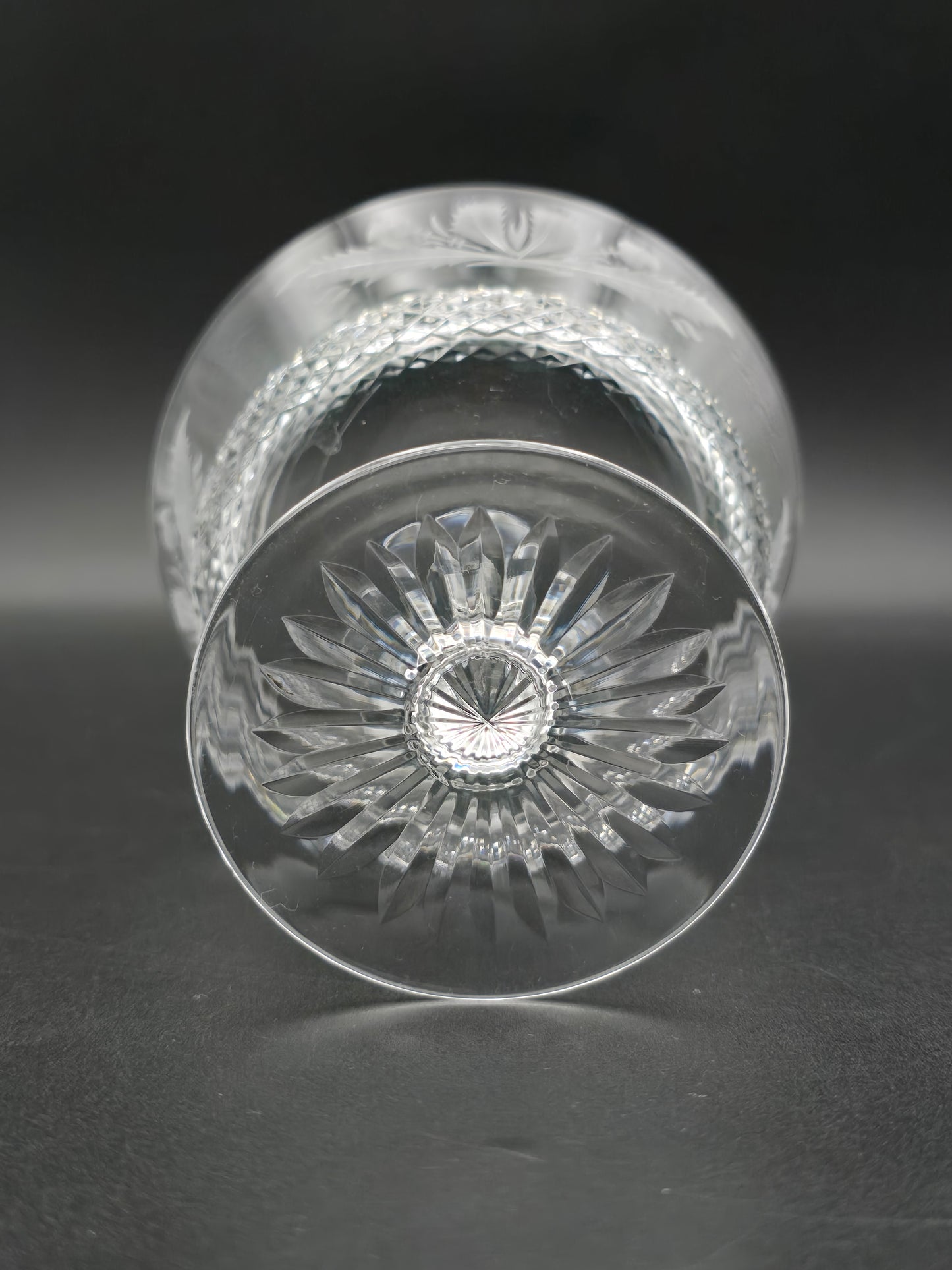 Set of 6 Mid Century Edinburgh Crystal Thistle Pattern Peach Melba Coupes. 300ml.