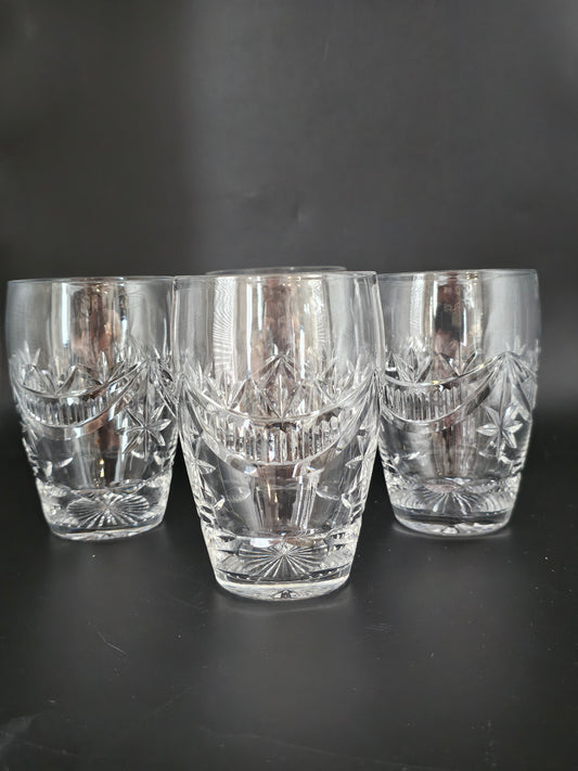 Set of 4 Vintage Crystal Tumbler glasses 350ml