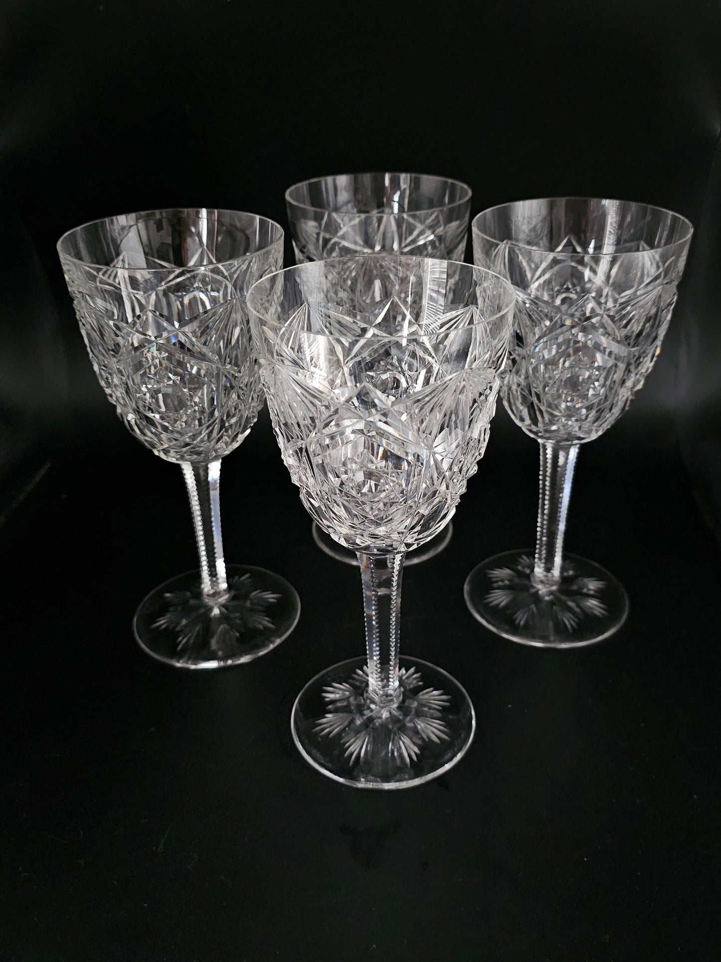 Stunning Baccarat Crystal Large Wine Glasses. 250ml Lagny Pattern. Set of 4.