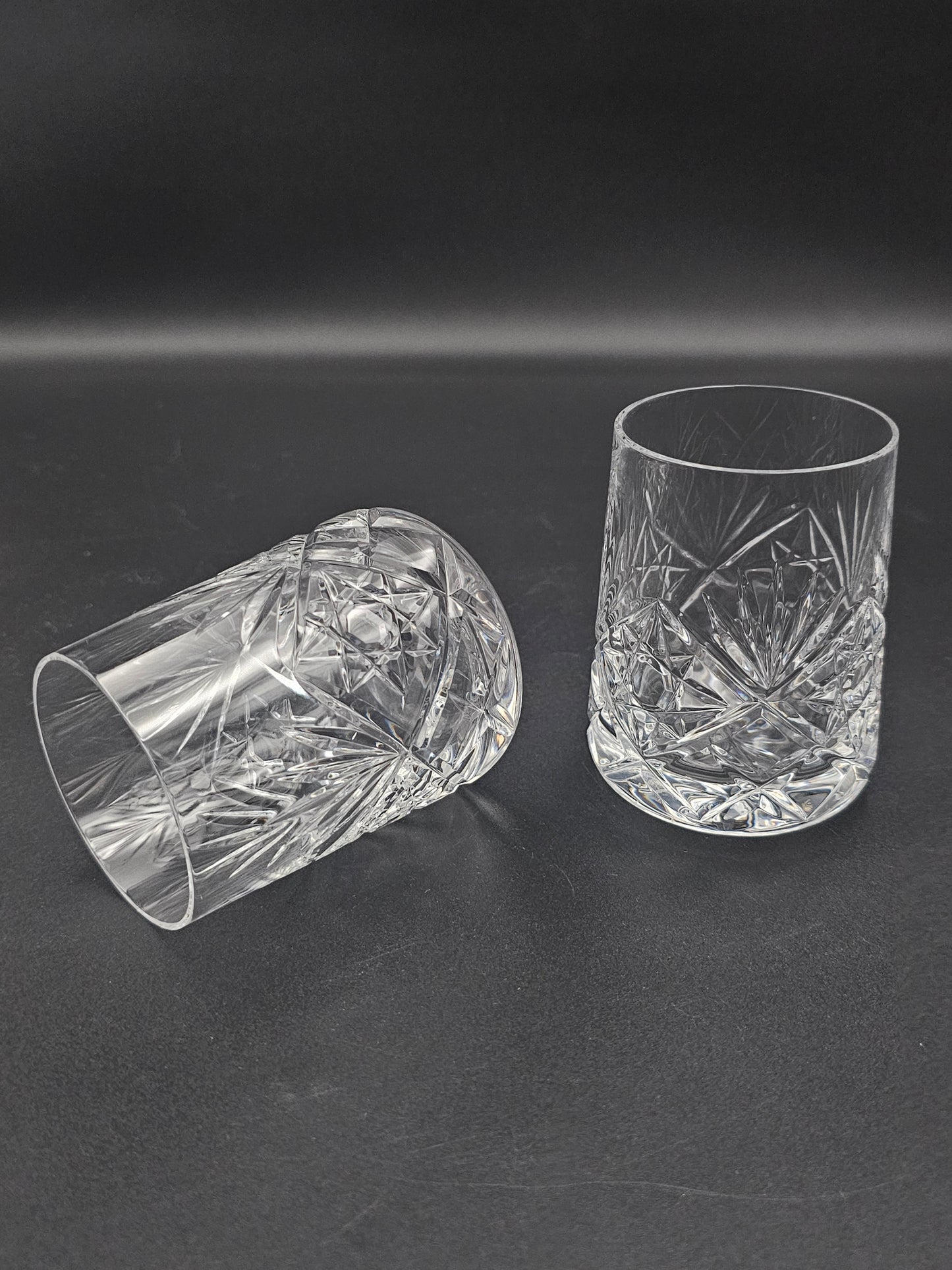 Lovely pair of Small Crystal Tumblers 175ml 9cm tall