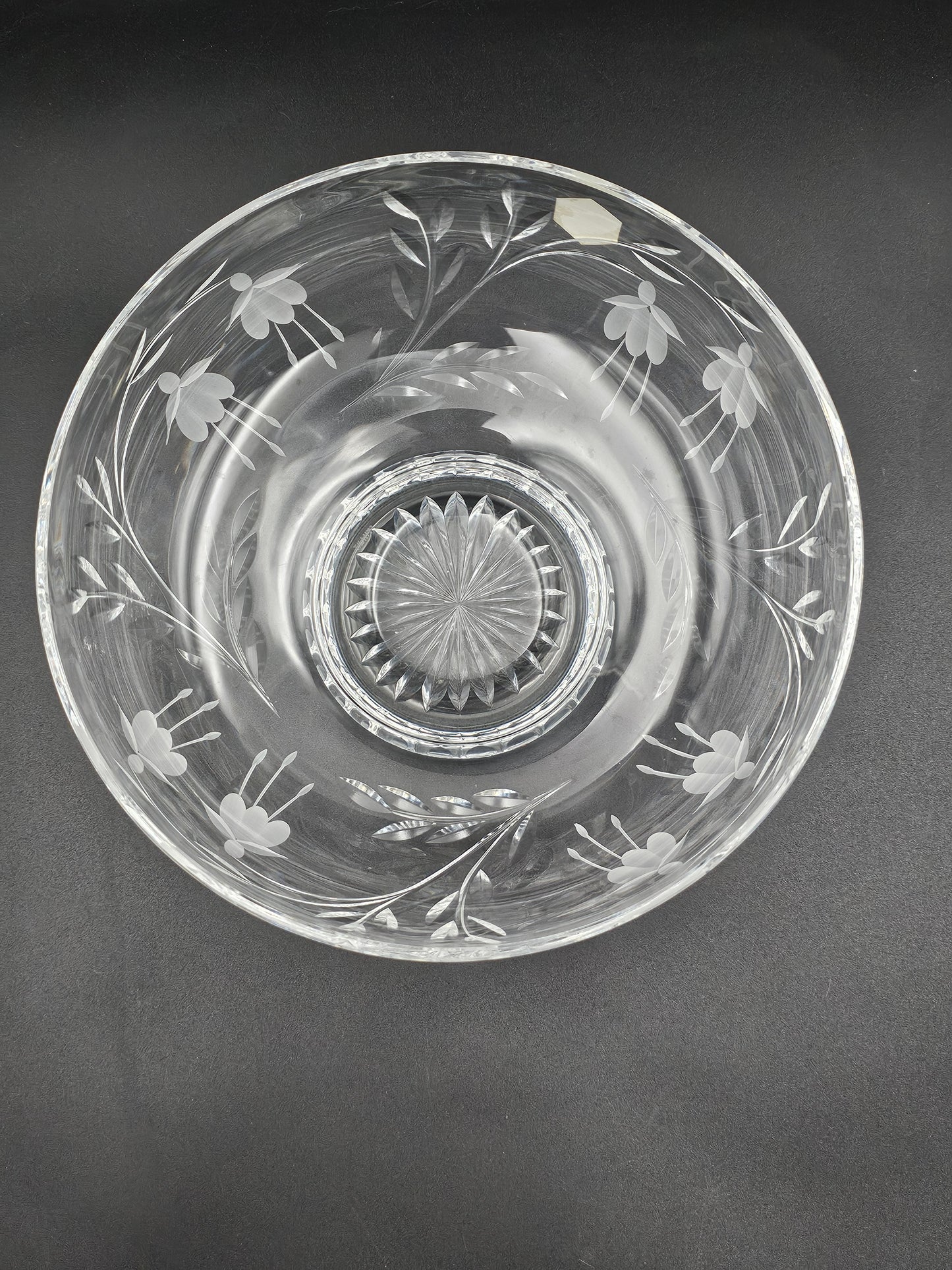 Stuart Crystal Cascade Pattern Crystal fruit or trifle Bowl 8" boxed