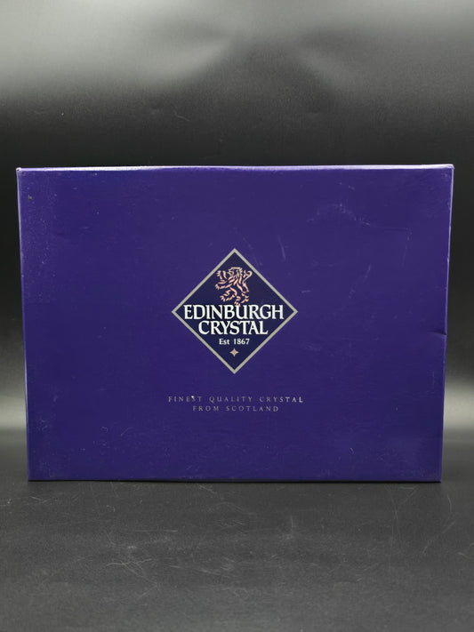 Set of 4 Edinburgh Crystal Whisky Tumblers – Boxed, 8oz, Heavy Cut Glass, Vintage Scottish Crystal Barware