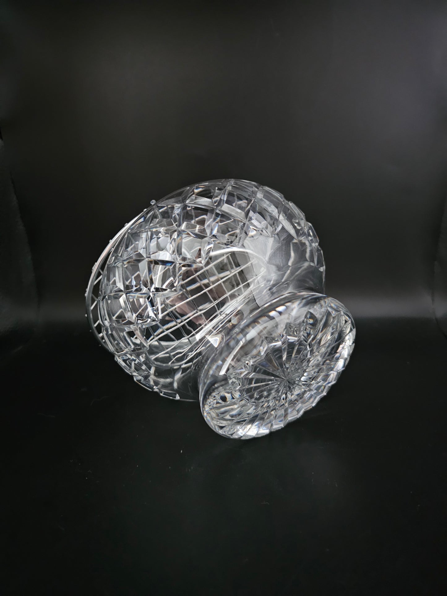 Stunning Vintage Crystal Rose Bud posy bowl. 15cm