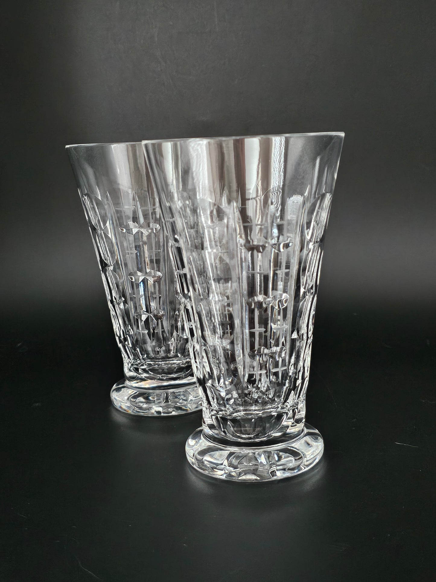 Pair of Crystal Tumblers. 12oz