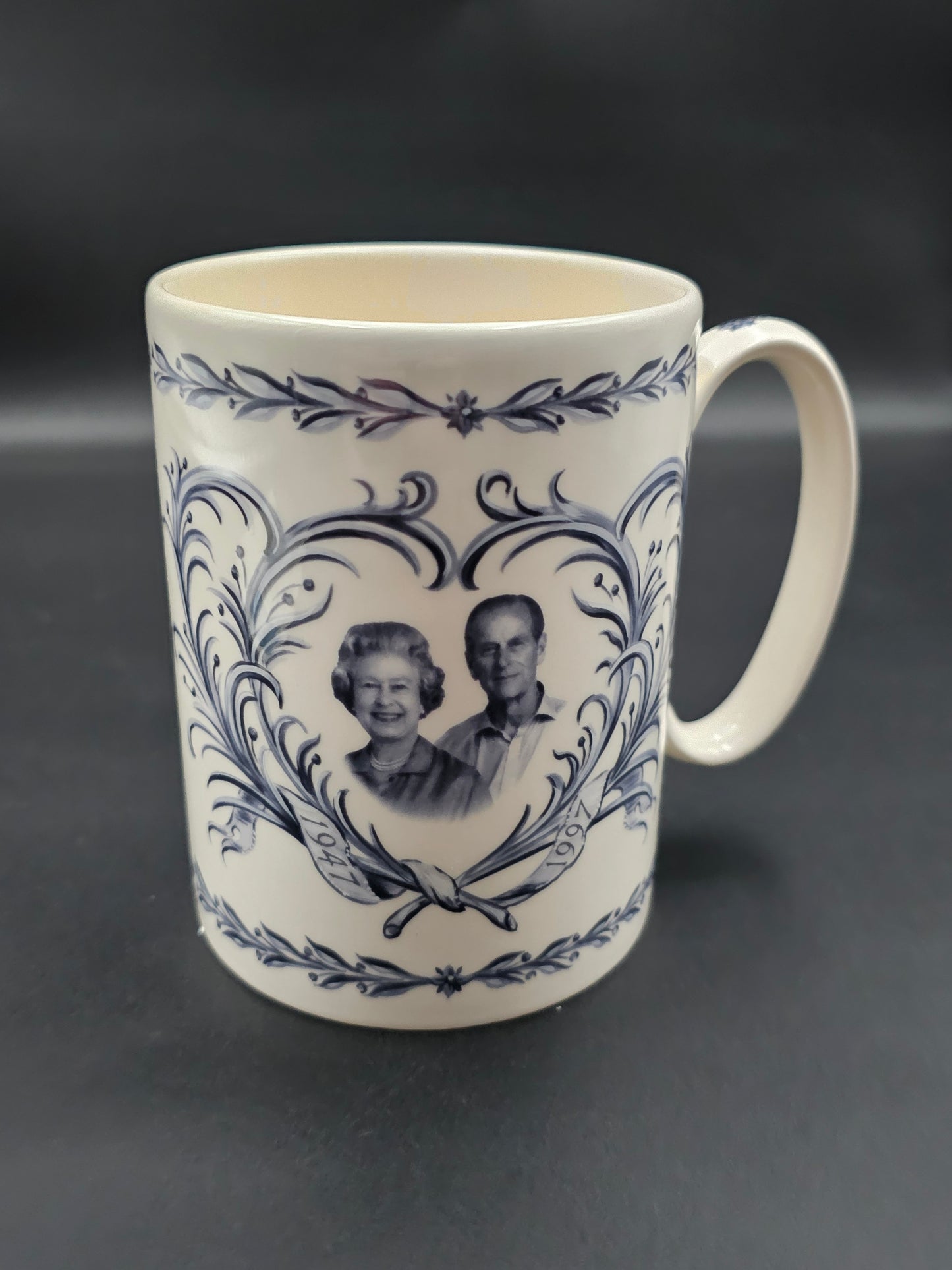 Vintage Wedgwood Mug , the Royal Golden Wedding Anniversary 1947 - 1997 Snowdon.