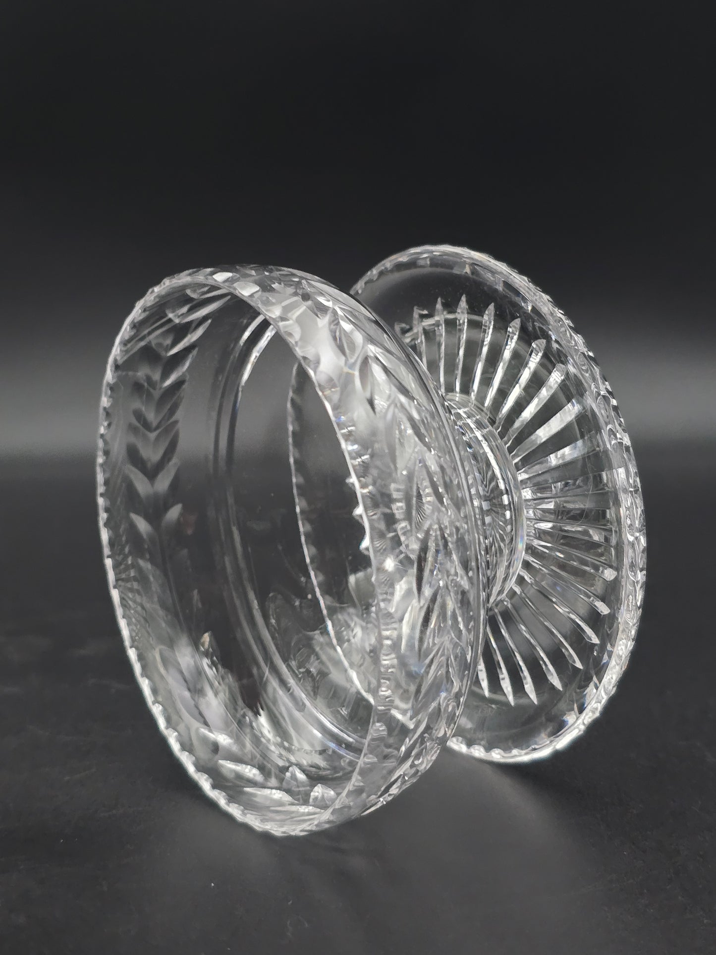 Set of 4 Stuart Crystal Arundel Dessert / Pudding  or Starter Bowls – Fan Base Design – Made in England