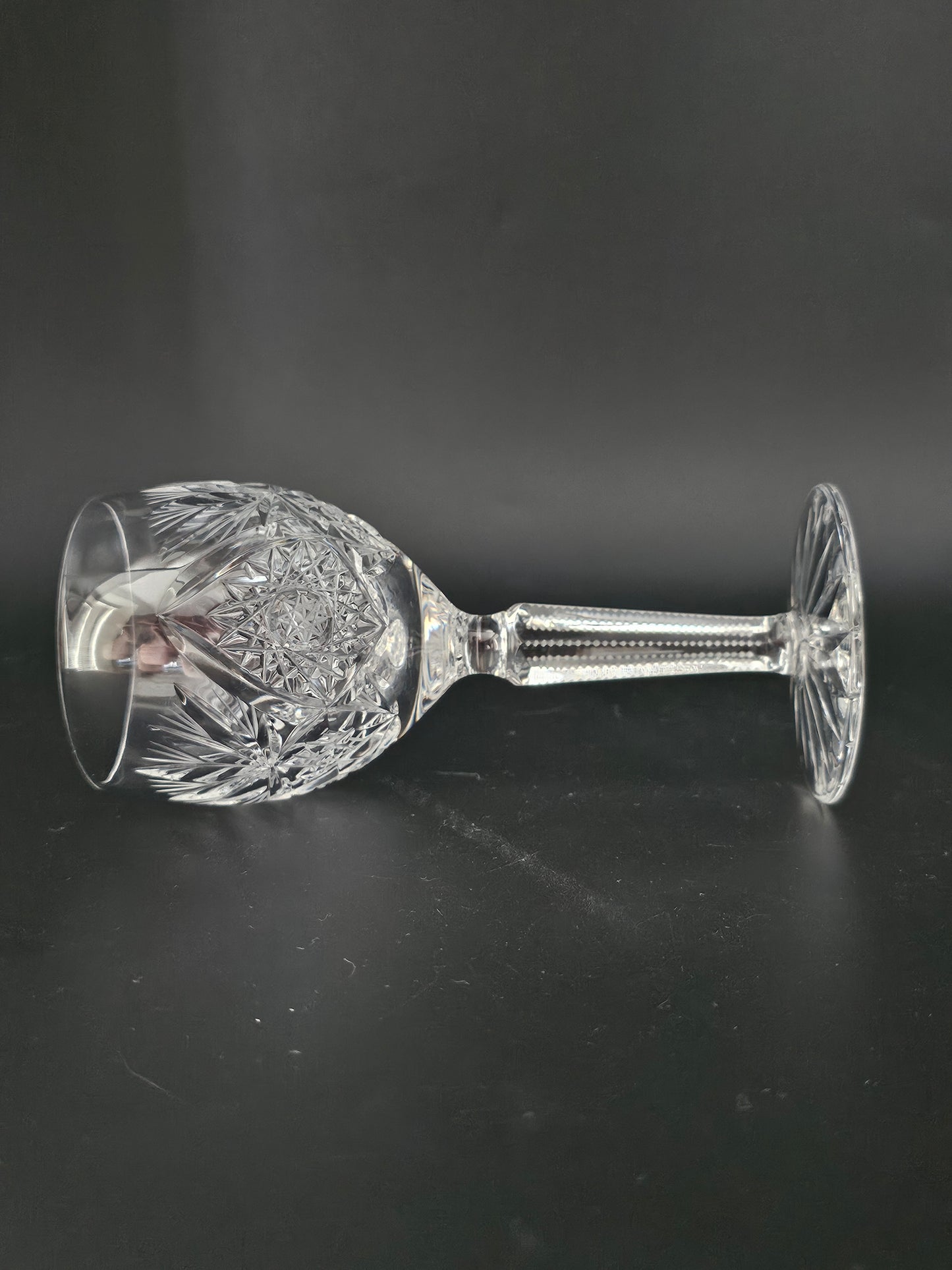 Beautiful cut Single Crystal Wine Glass. 150ml