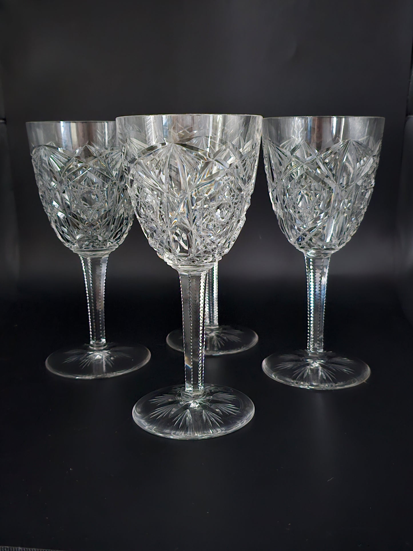 Beautiful Baccarat Crystal Large Wine Glasses. 250ml Lagny Pattern. Set of 4.