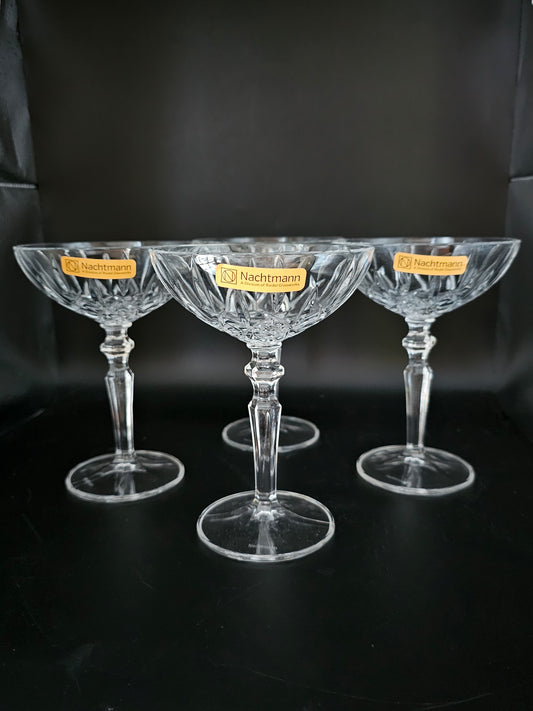 Set of 4 Nachtmann Noblesse Crystal Cocktail Champagne Coupes.  Boxed. 180ml