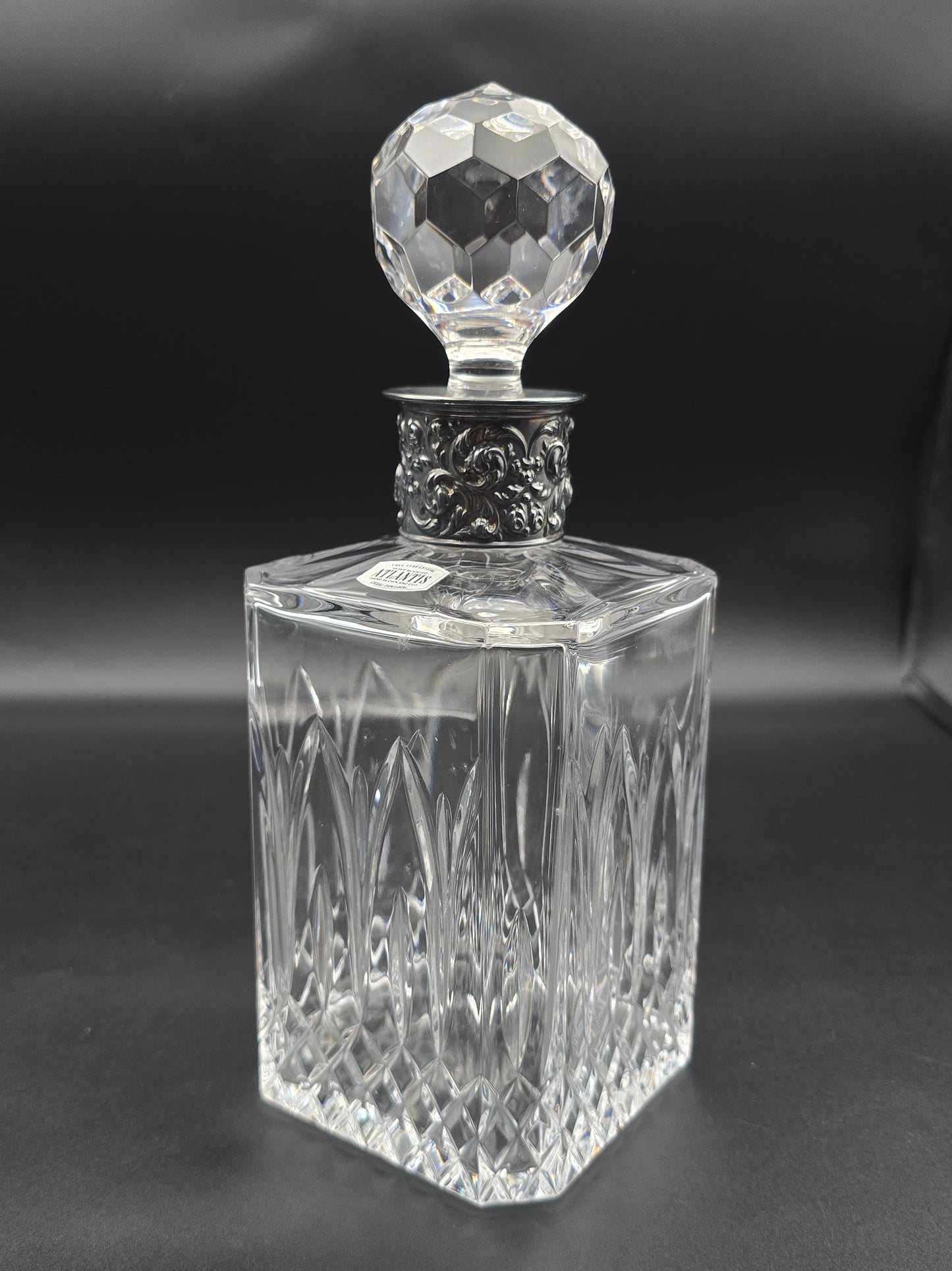 Atlantis Crystal Chartres Cut Decanter – Elegant Vintage Portuguese Crystal – Heavy, Hand-Cut, Timeless Barware