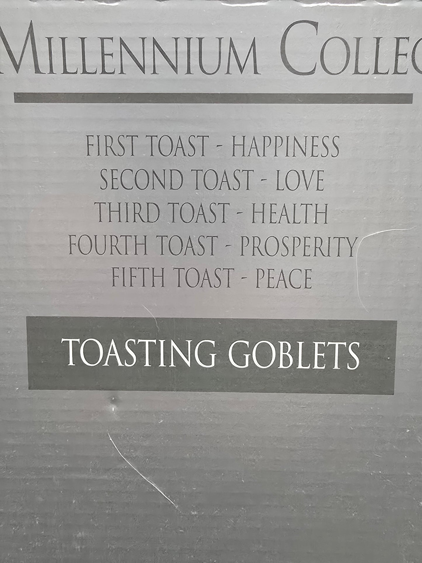 Waterford Crystal The Millennium Collection Toasting Goblets Pair. Second Toast - Love. Boxed.