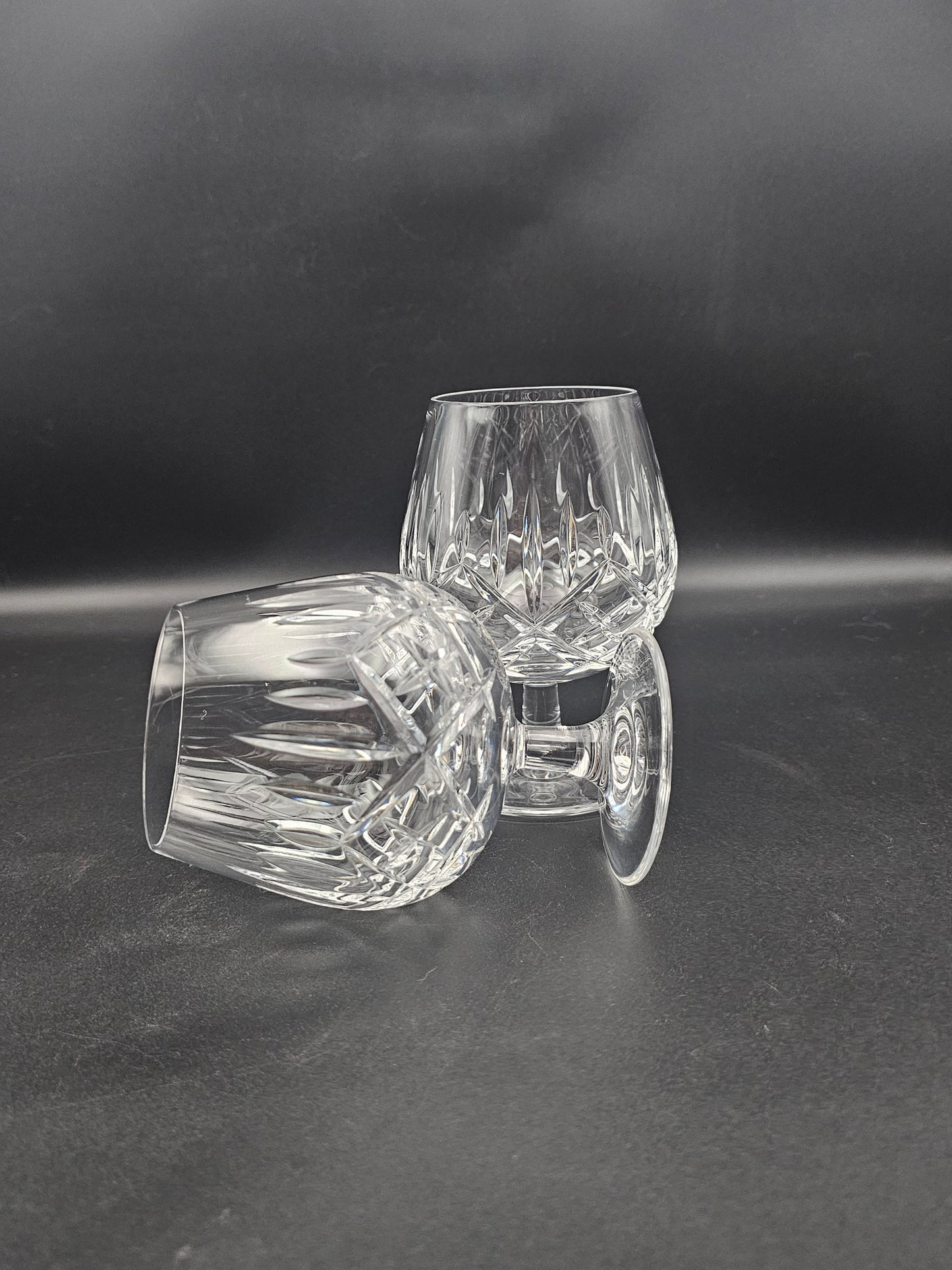 Pair of Crystal Cognac Brandy Glasses 11oz