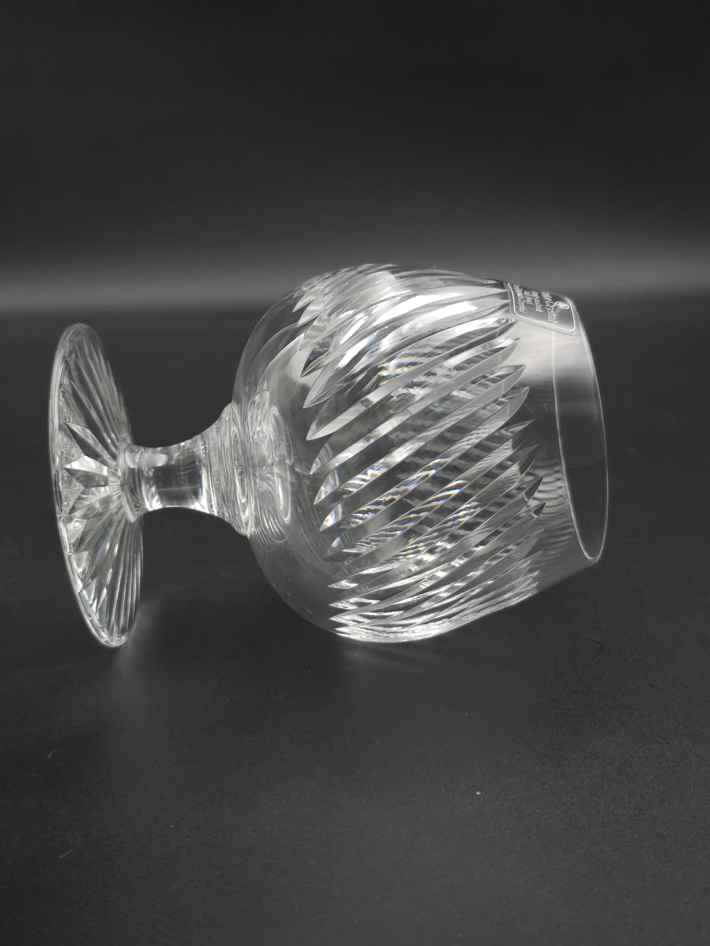 Set of 6 Tudor Crystal Aquitaine Pattern brandy glasses. 10oz