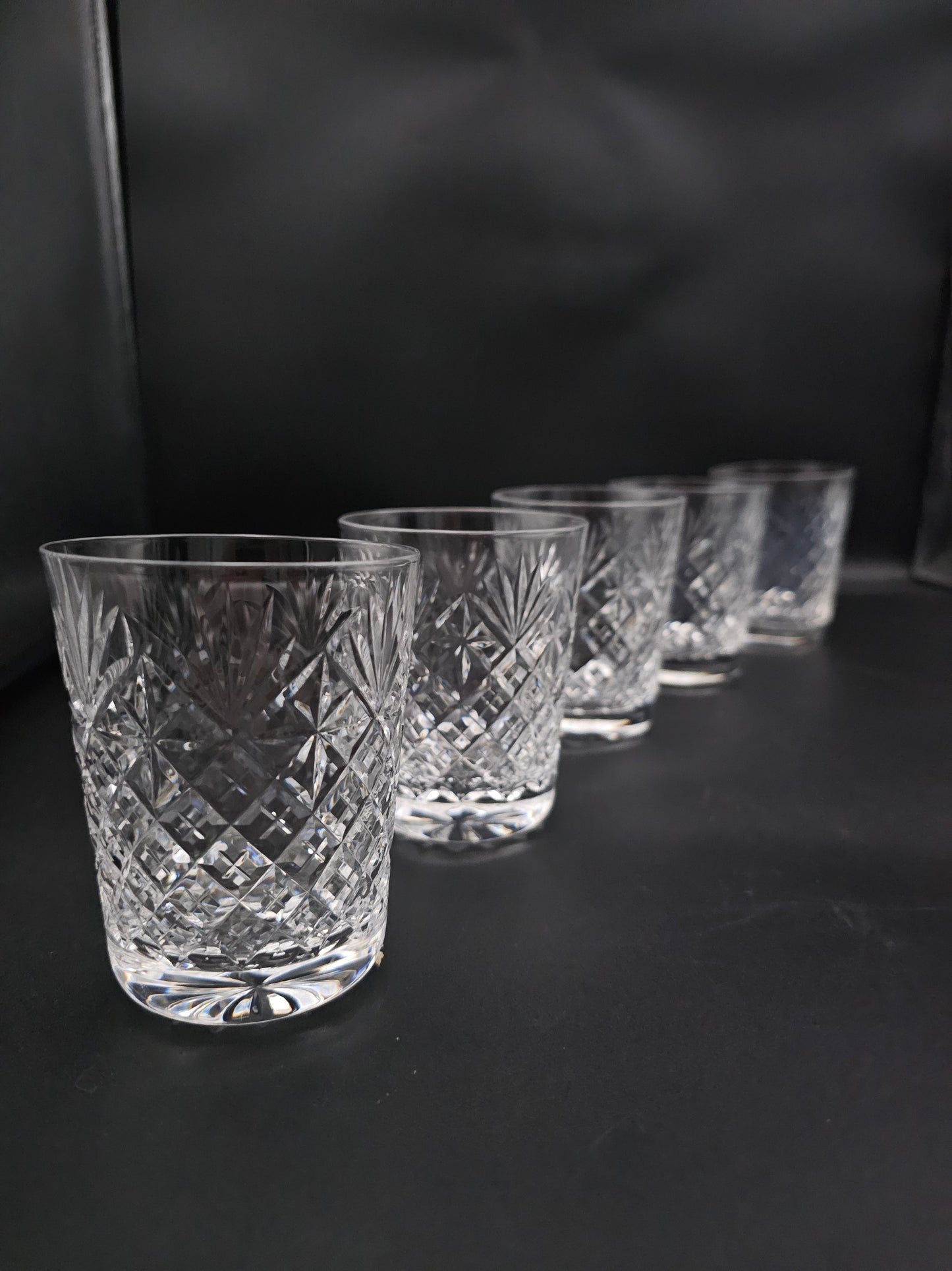 Beautiful set of 5 Crystal tumblers. 260ml 9oz