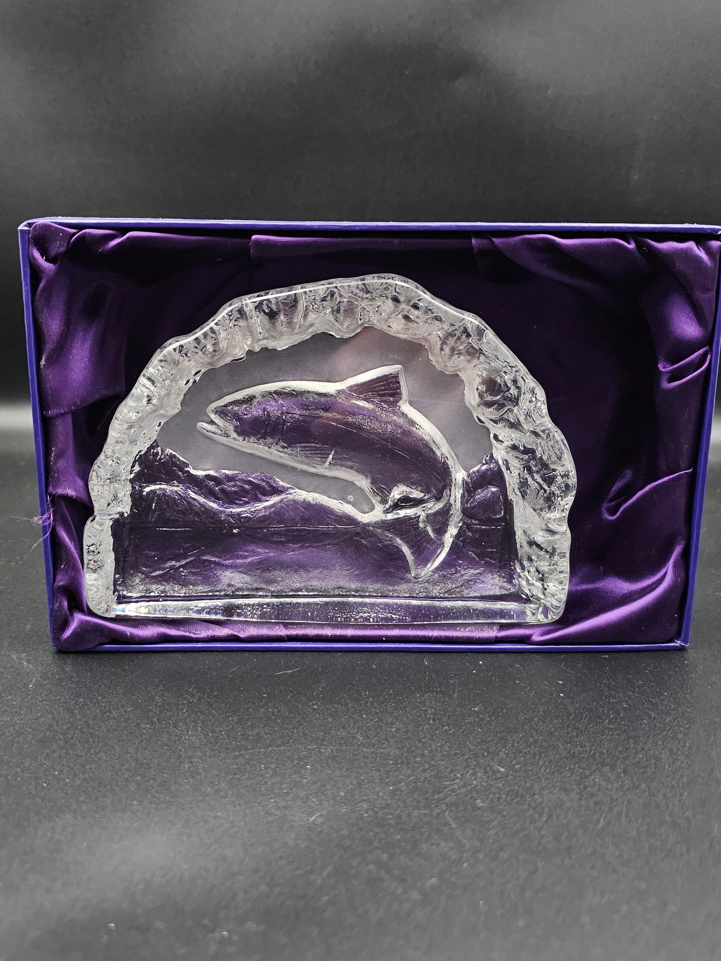 Edinburgh Crystal Fish paperweight ornament