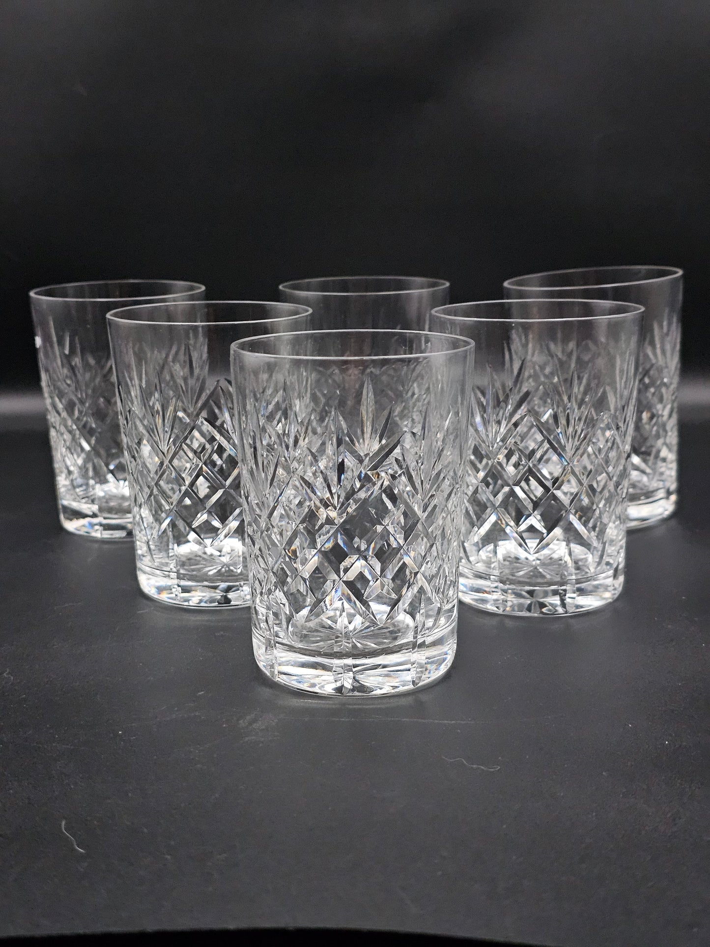 Set of 6 Beautiful Crystal Tumbler Glasses 300ml